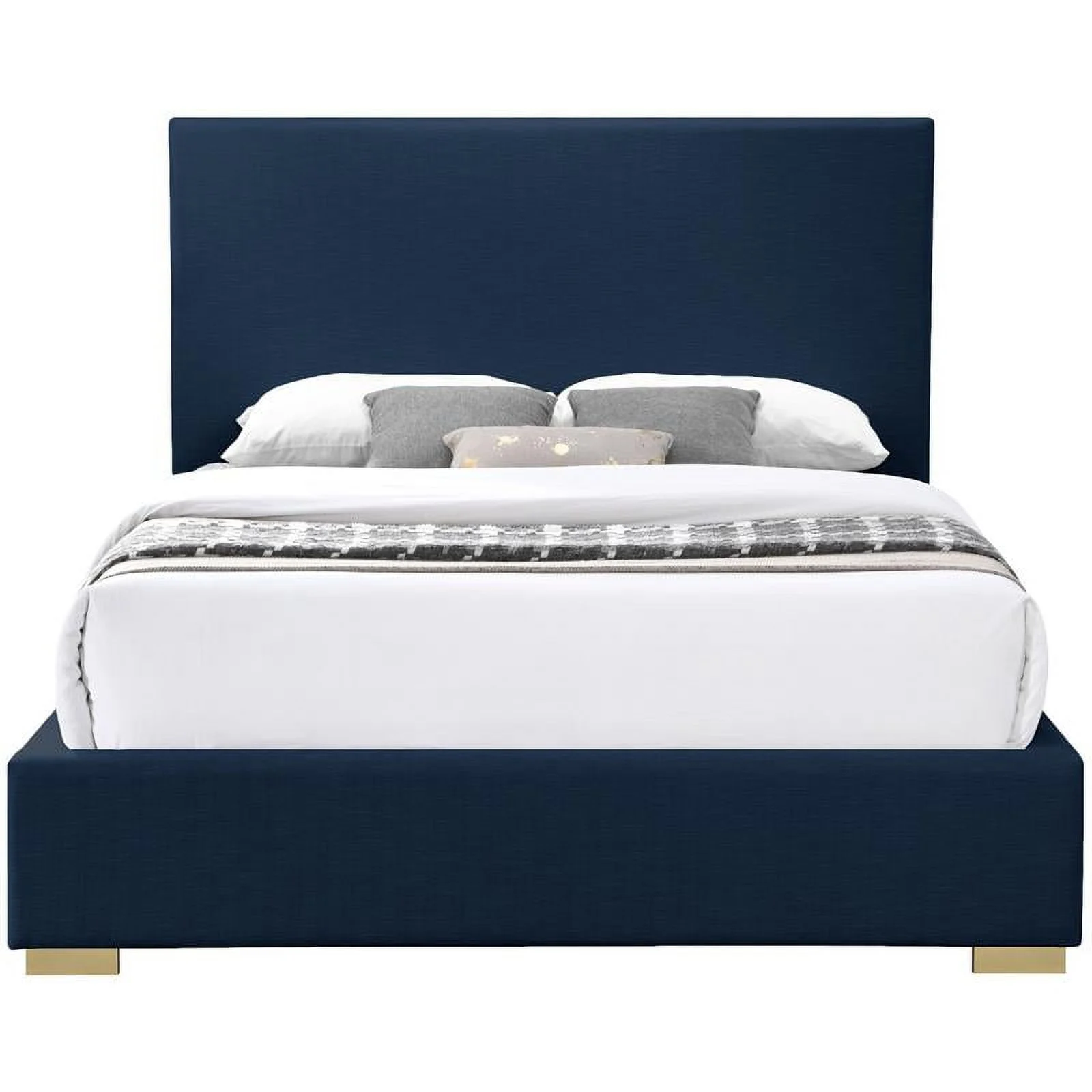 Meridian Furniture Crosby Navy Linen Textured Fabric King Bed