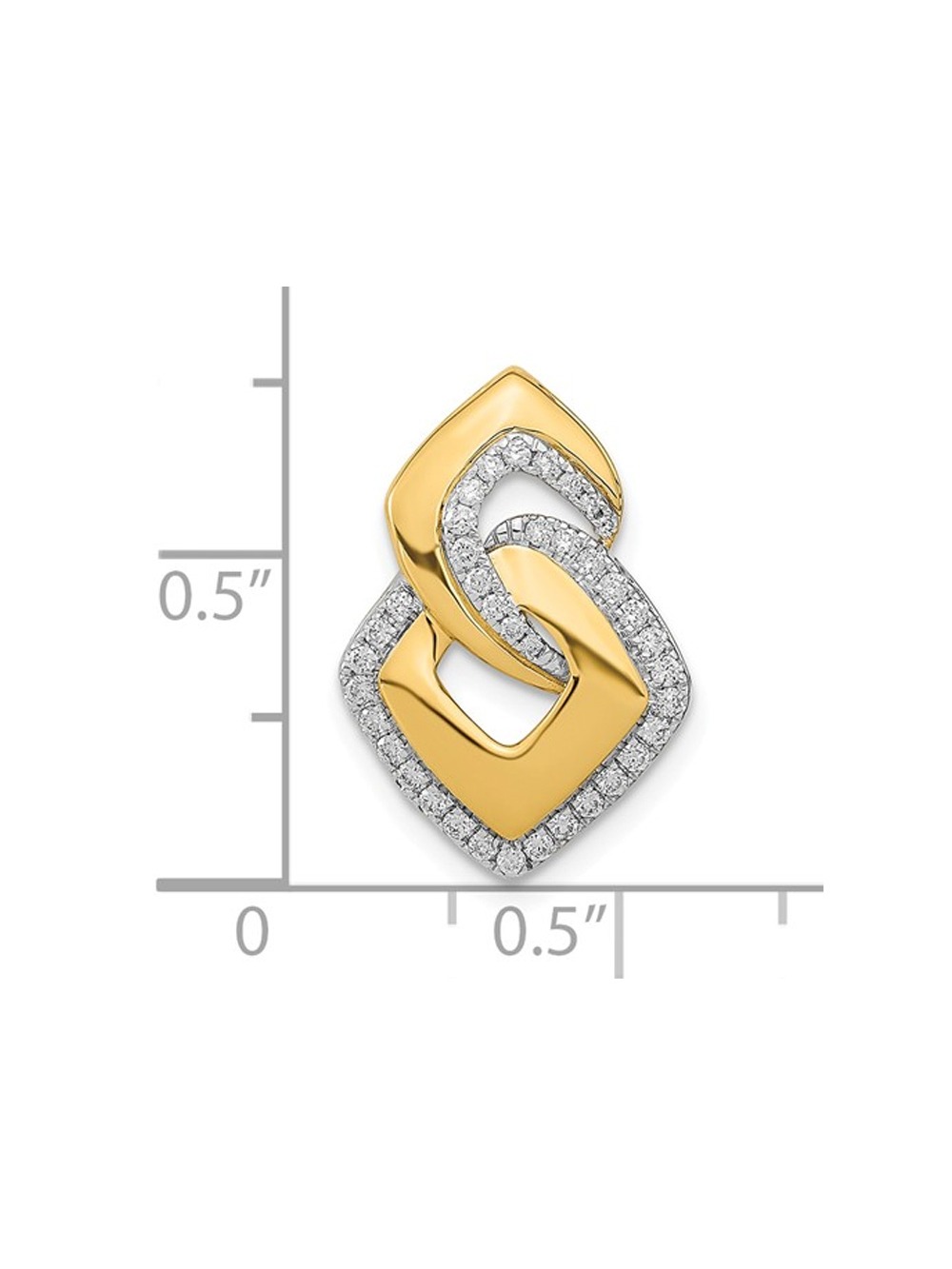 1/5 Carat (Ctw) Diamond Geometric Pendant Necklace in 14K Yellow Gold with Chain