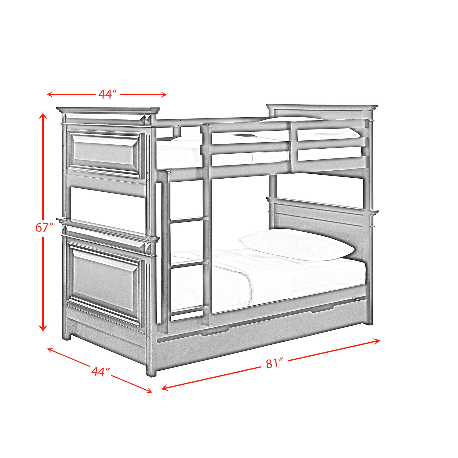 Trent Twin over Twin Bunk Bed with Trundle in Antique Black
