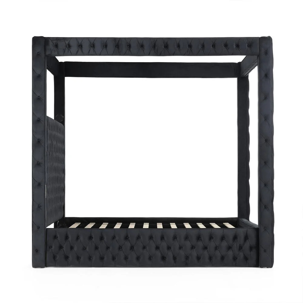 Better Home Products Dream Luxurious Velvet Canopy Bed with Speaker & USB Connection