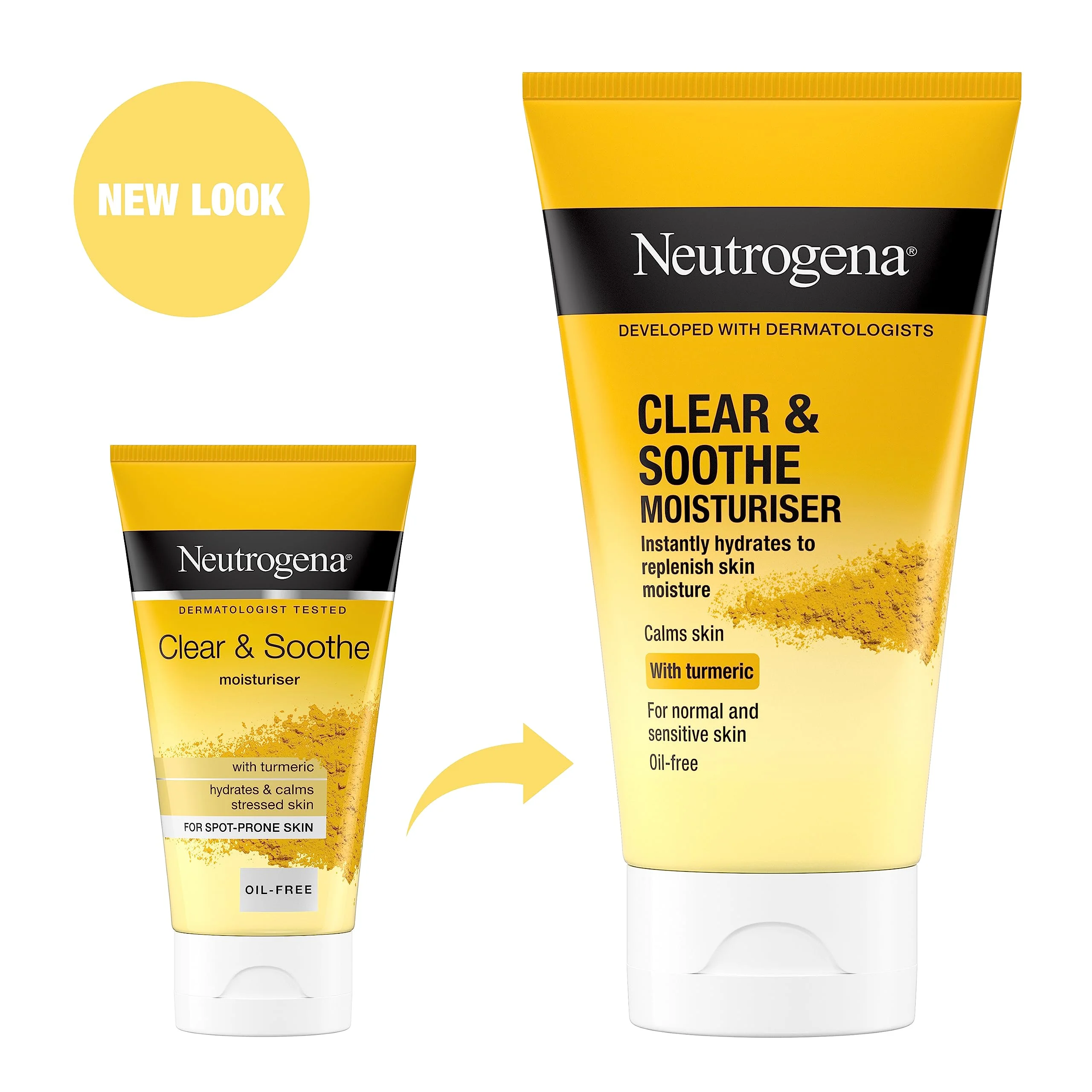 Neutrogena Clear And Soothe Moisturizer With Turmeric, Hydrates Skin, Oil Free, 2.5 Ounce (Pack Of 3)
