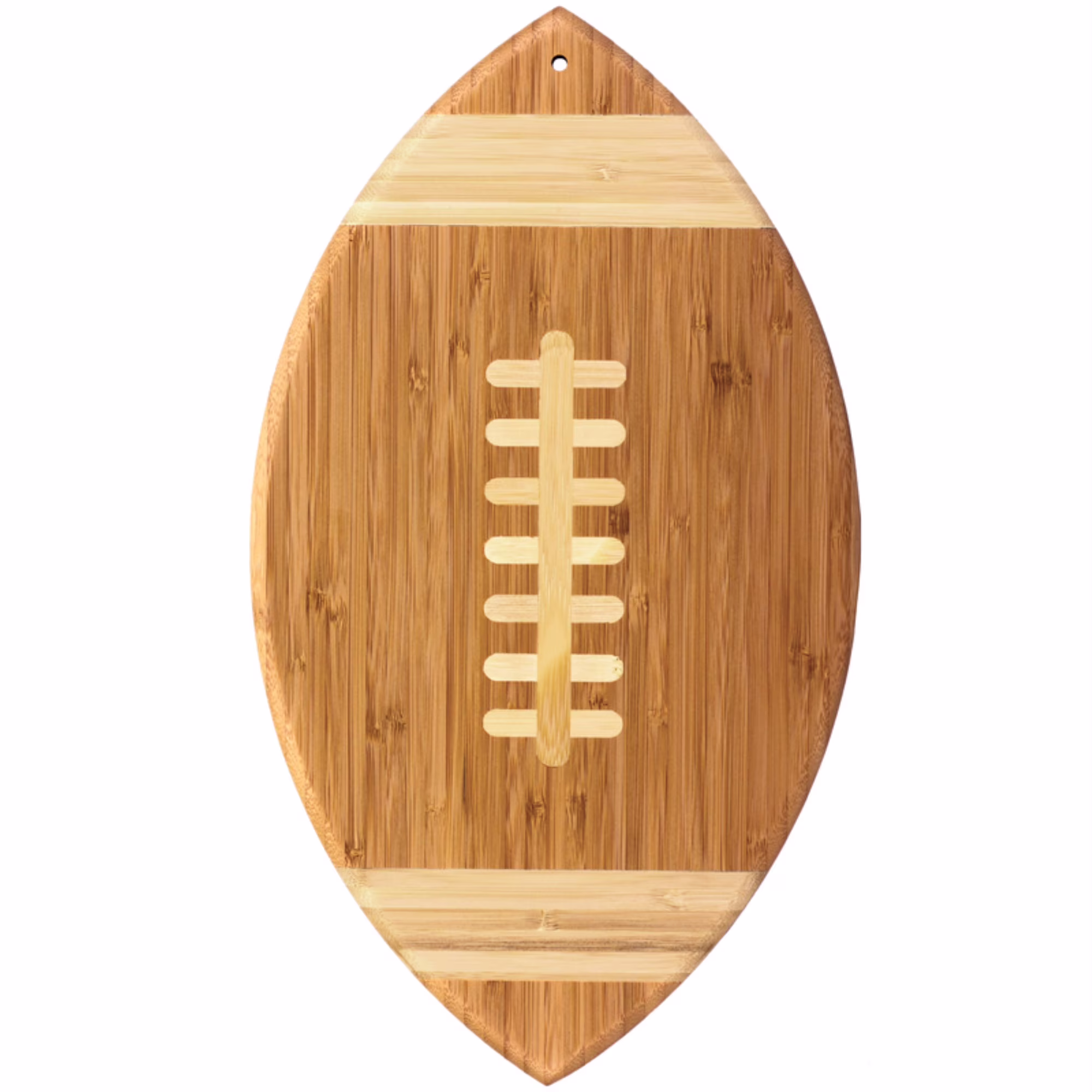 Totally Bamboo Football Shaped Bamboo Wood Cutting Board and Charcuterie Board, Great Gift for Football Fans
