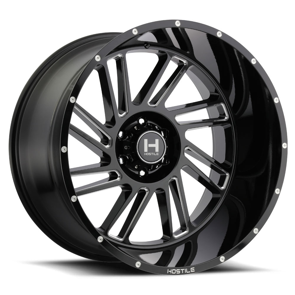 20x12 Hostile H110 Stryker Blade Cut (Blk Milled) Wheel 8x170 (-44mm)
