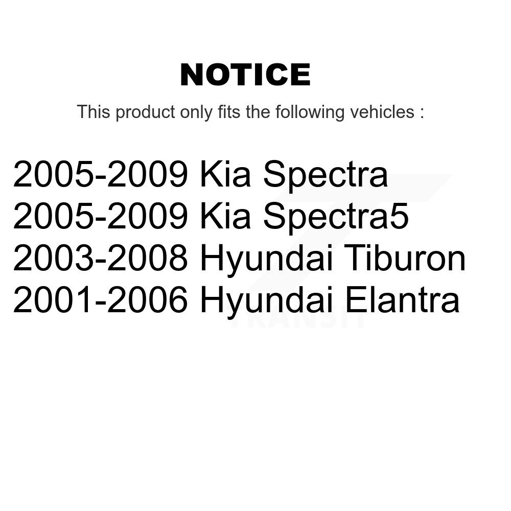 Transit Auto - Front Steering Tie Rod End & Boot Kit For Hyundai Elantra Kia Spectra Tiburon Spectra5 KTB-100120