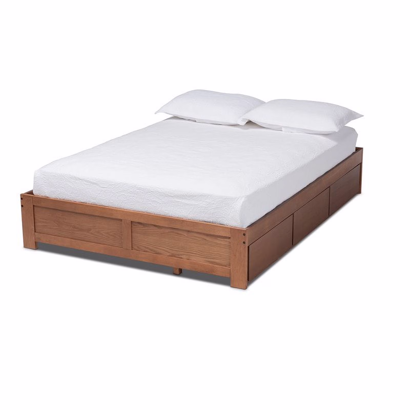 Bowery Hill Full Size Walnut 3-Drawer Storage Bed Frame