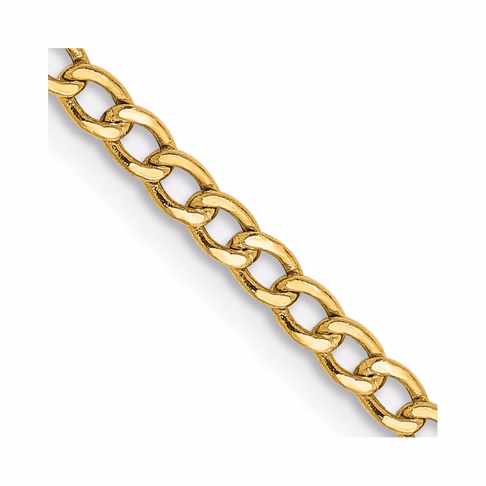 10k 2.5mm Semi-Solid Curb Link Chain Q10BC124-16