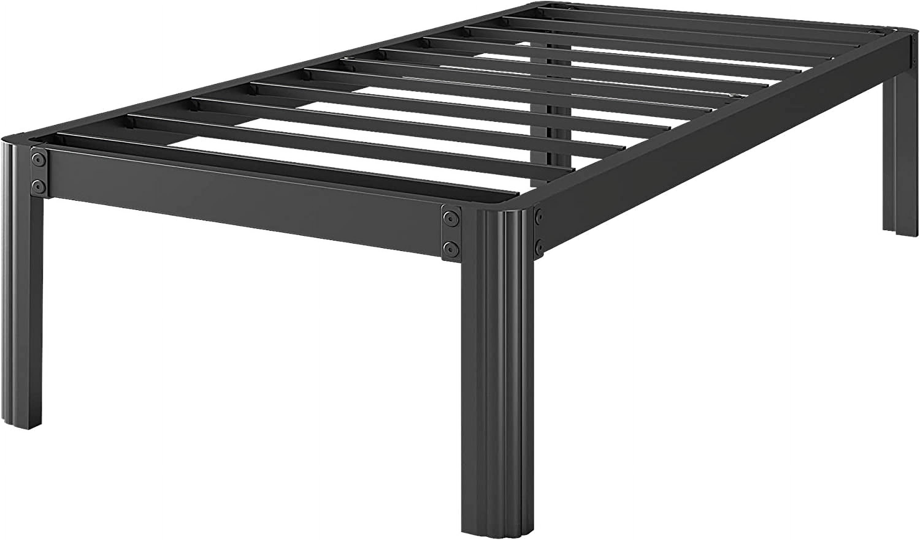 Popular 18 Inch Twin XL Bed Frame  Tall Metal Platform Twin XL Size Bed Frames with Round-Corner Leg  Heavy Duty Steel Slat Mattress Foundation  Easy Assembly  Noise-Free  No Box Spring N