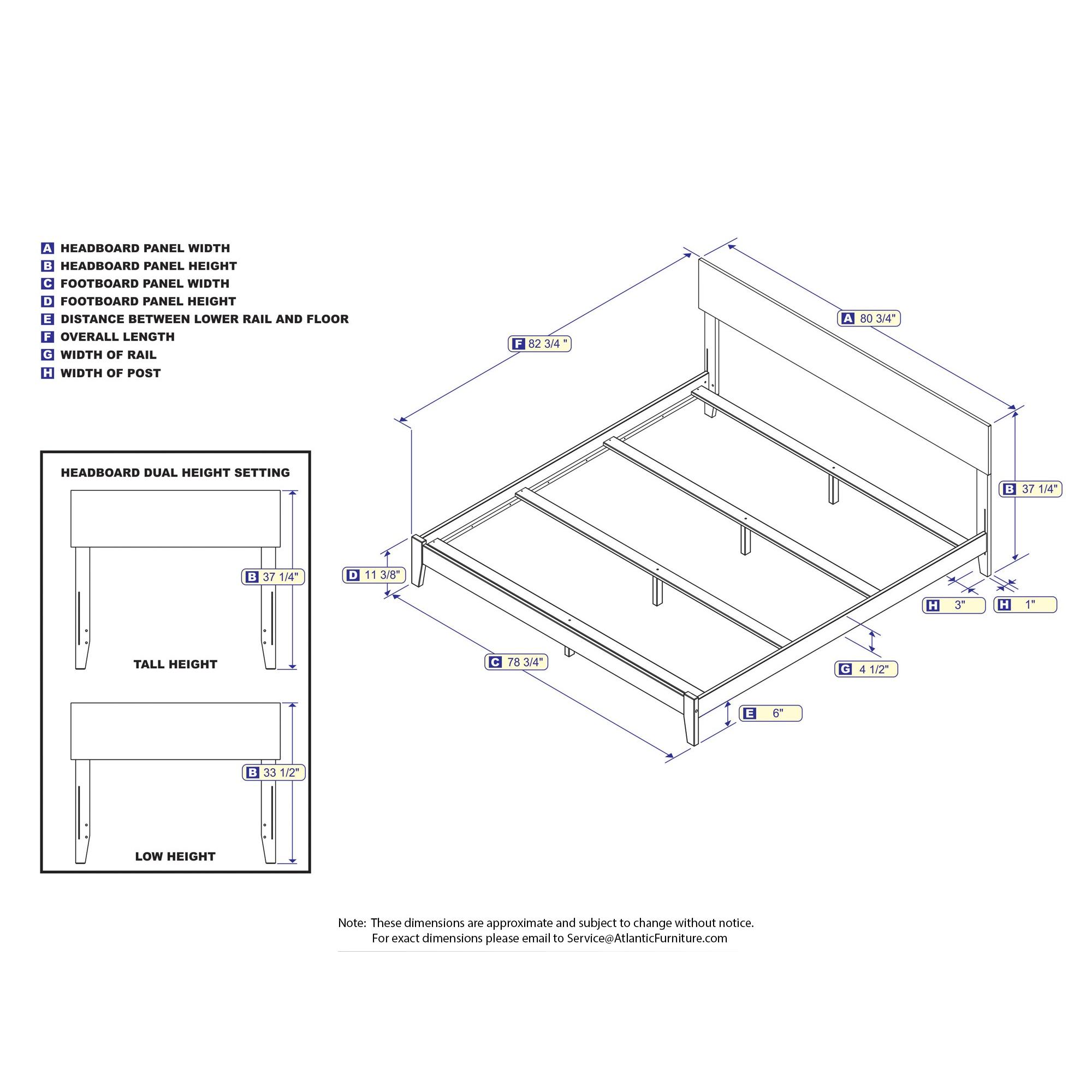 Orlando Traditional Bed in Multiple Colors and Sizes