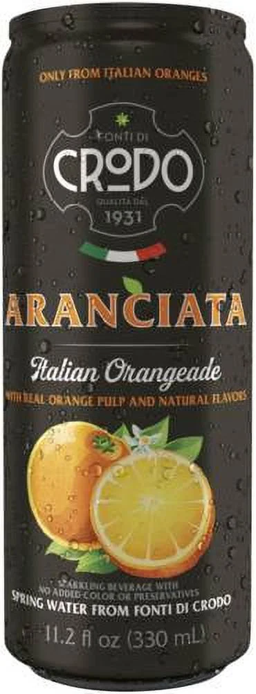Fonti Di Crodo Aranciata, Italian Sparkling Orangeade, 11.2 Oz. Cans (Pack of 24)