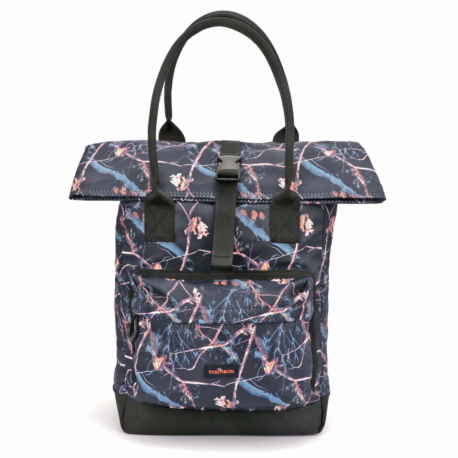 TOURBON Cycling Accessories Nylon Bike Pannier Bicycle Rear Rack Bag Stylish Shoulder Tote School Bag Roll-top Clip-On