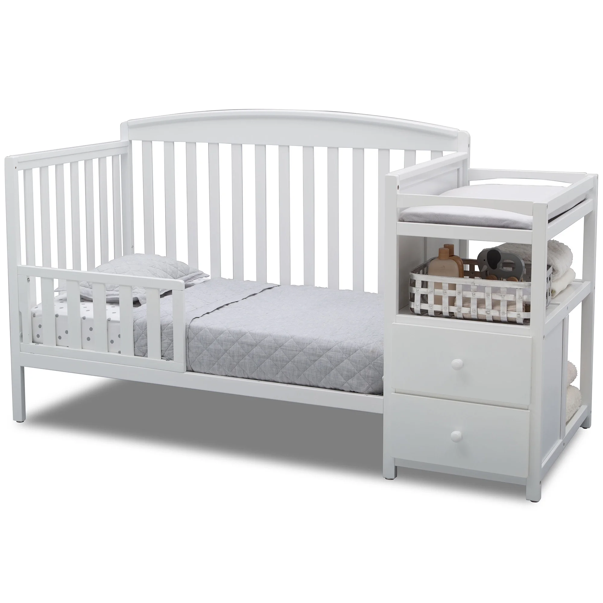 Delta Children Royal 4-in-1 Baby Crib & Changer, White