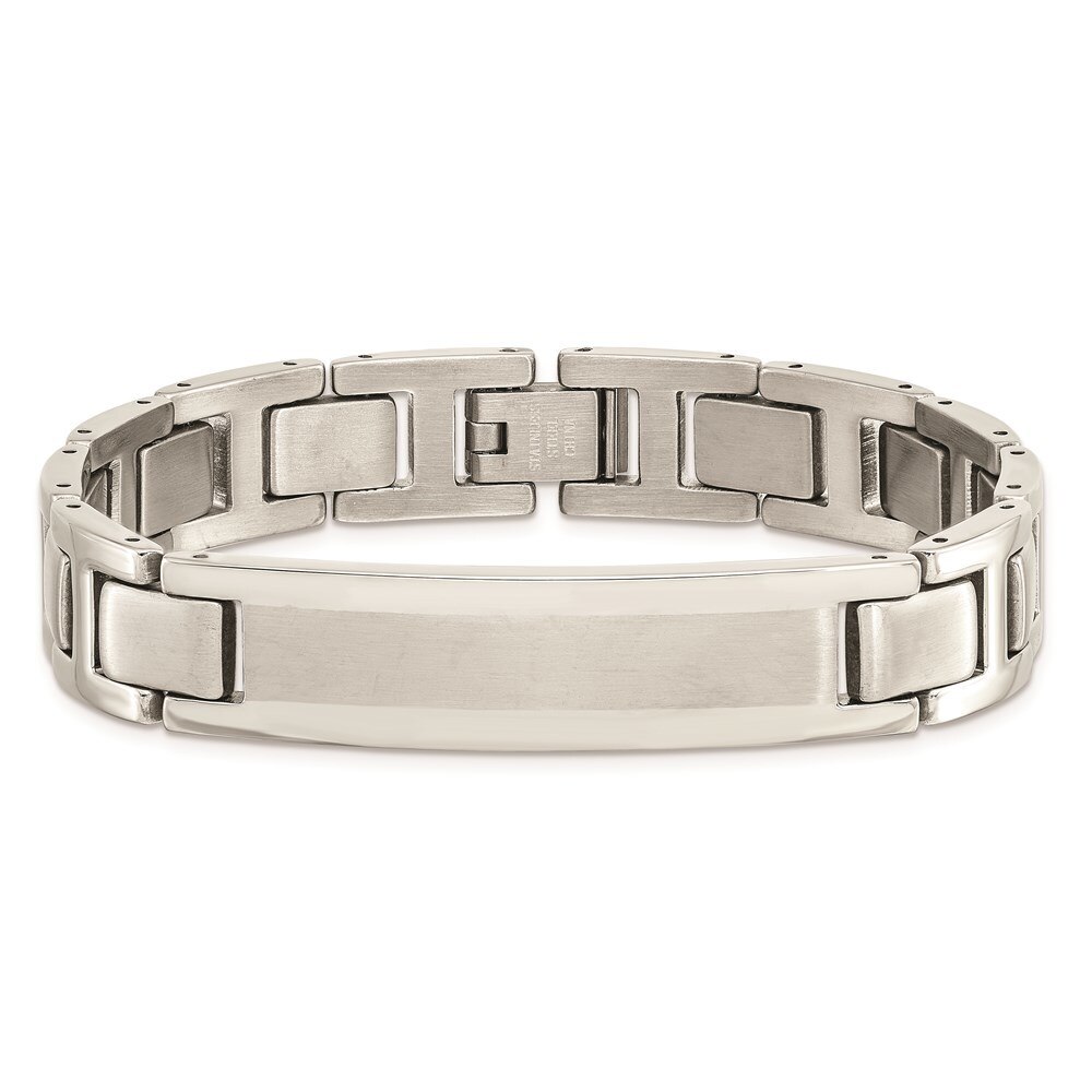 8.25" Stainless Steel Brushed and Polished ID Link Bracelet