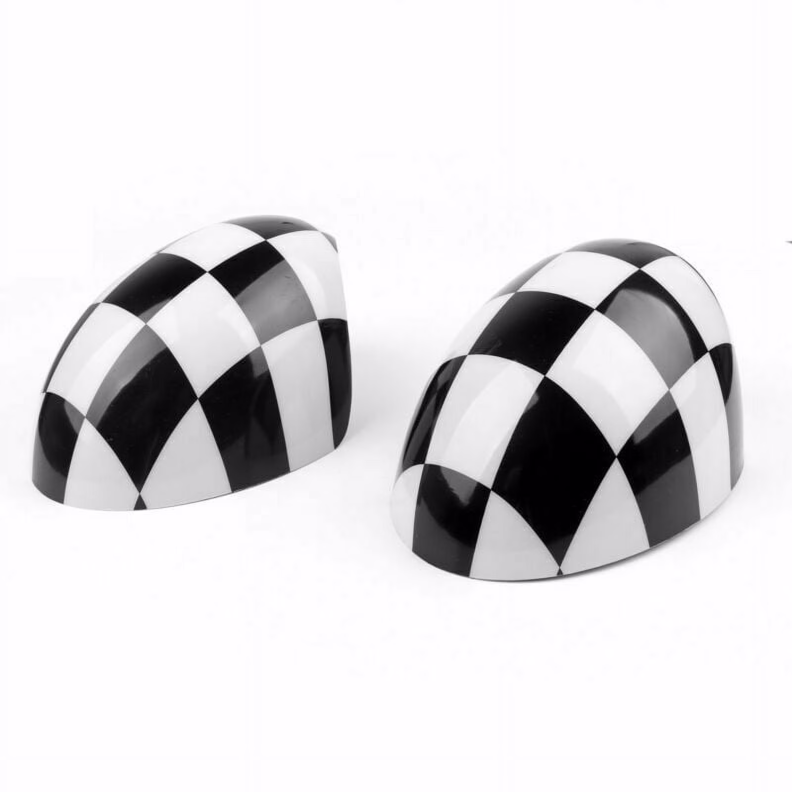 2 x Checkered WING Mirror Covers for MINI Cooper R55 R56 R57 Power Fold Mirror