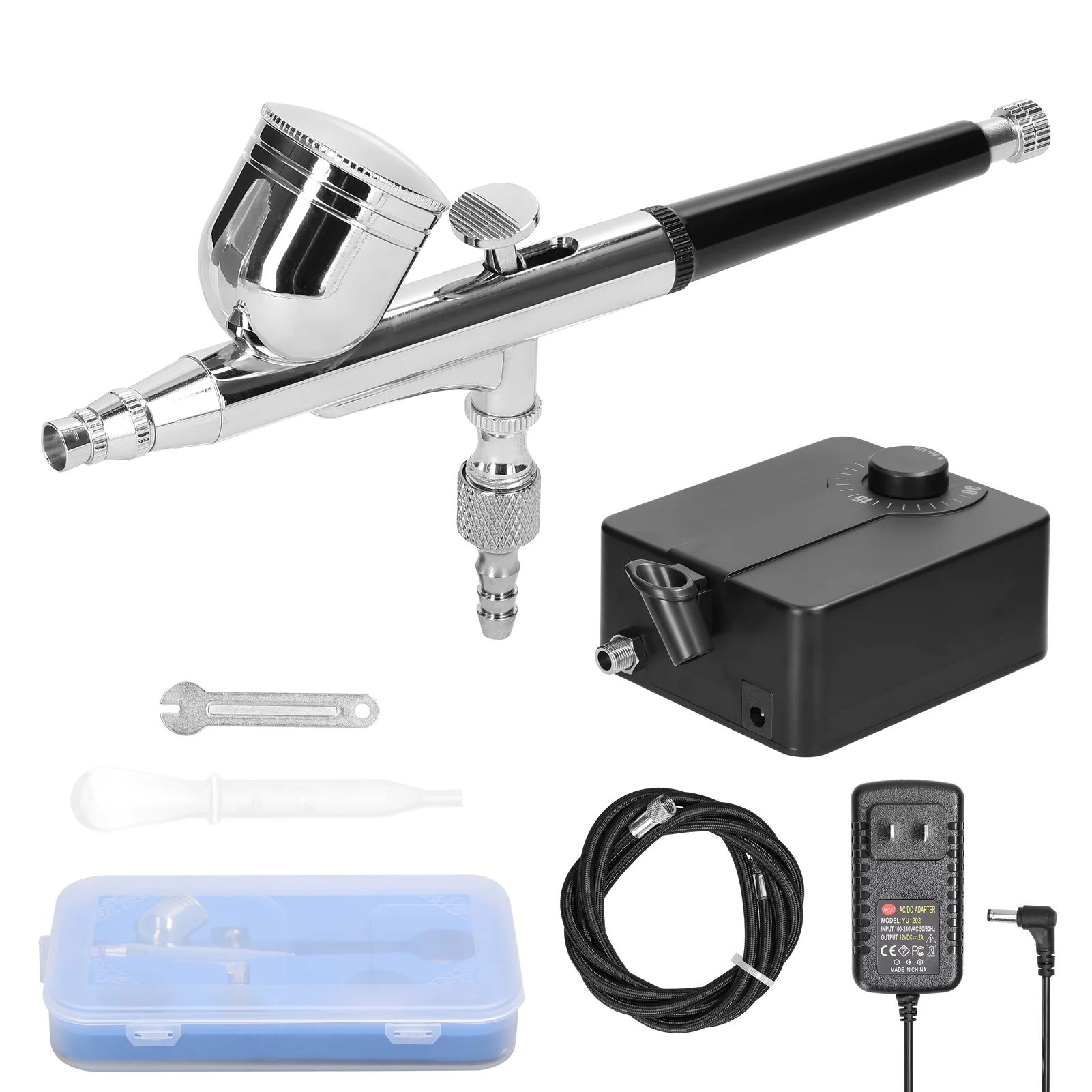 Tomshine Multi-purpose Professional T130 0.3mm Airbrush Max 30PSI Air Pump Set for Model Making DIY Art Painting