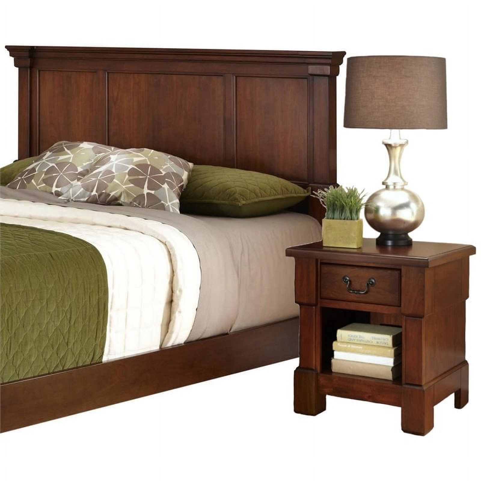 Pemberly Row King California King Wooden Panel Headboard and Nightstand