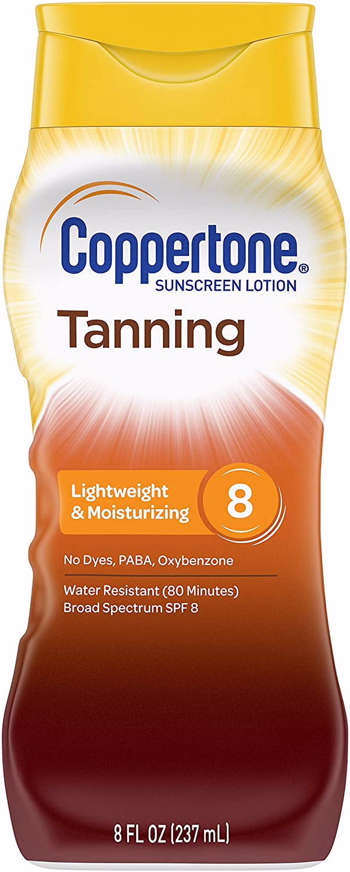 Coppertone Tanning Lotion Non-greasy, Light Formula SPF 8, 8-Fluid Ounce