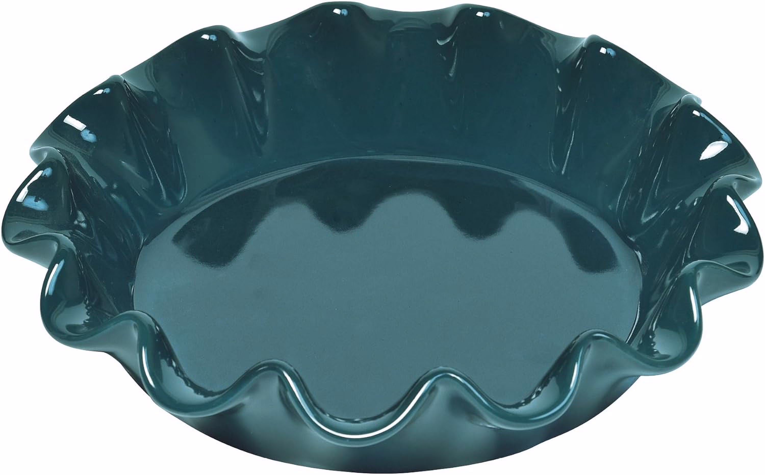 Made In France Blue Stone Ruffled Pie Dish 10.5