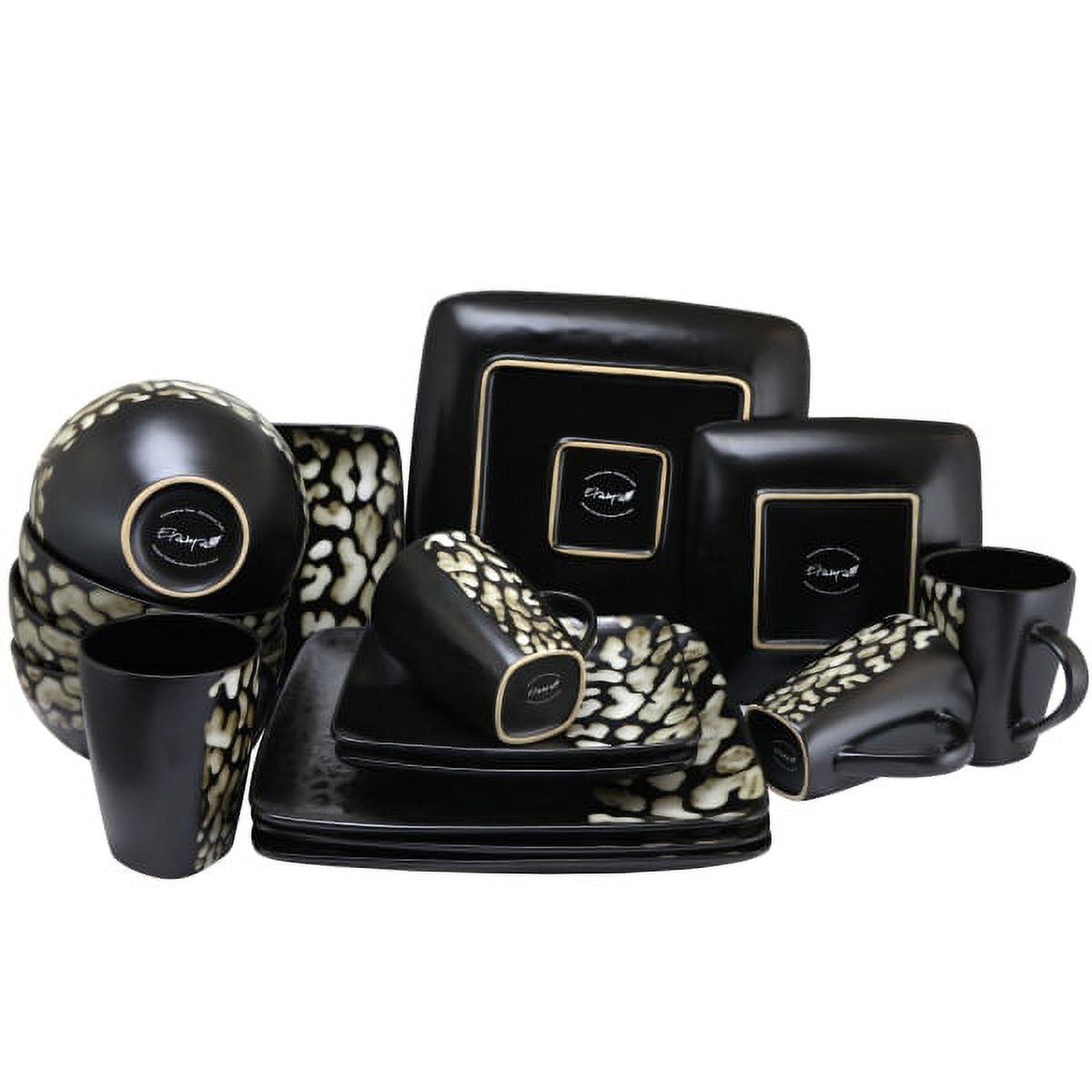 Elama 16-Piece Stoneware Dinnerware Set, Savannah