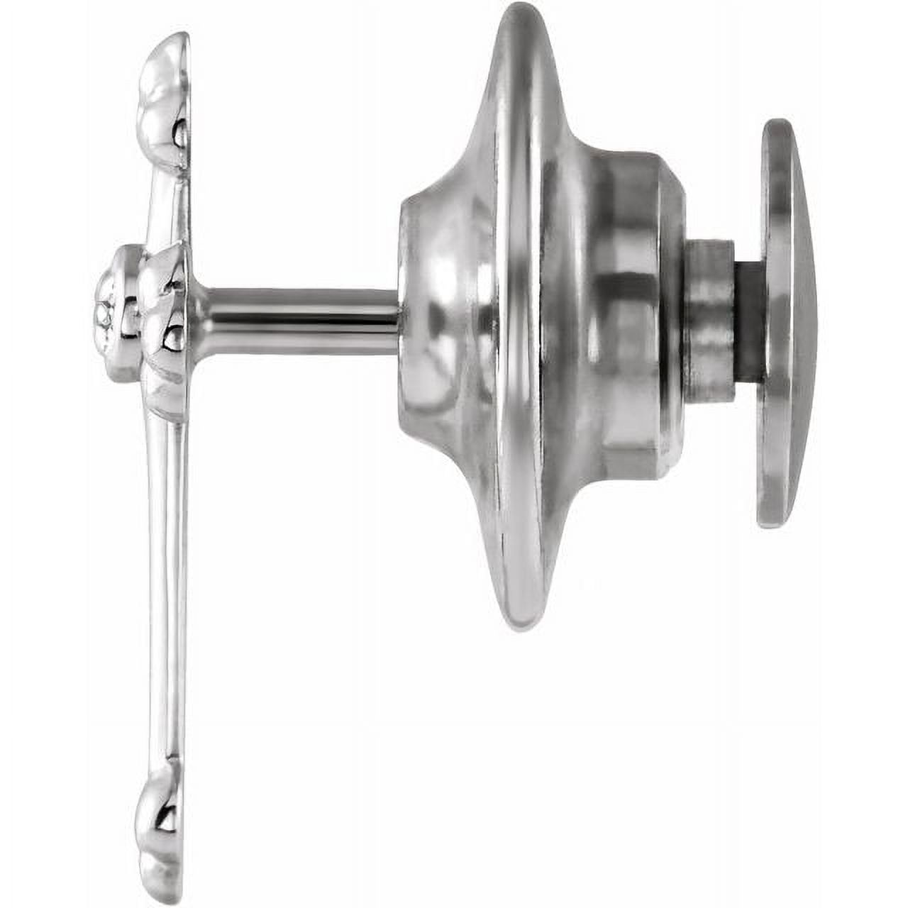 14K White .005 CT Natural Diamond Cross Lapel Pin R16743:300422:P