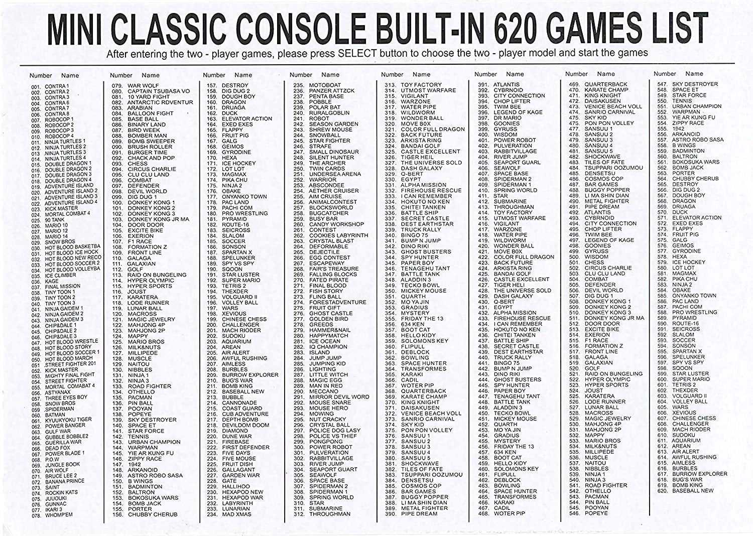 Isabella Classic Mini Console, Built-in with 620 Classic Retro Games