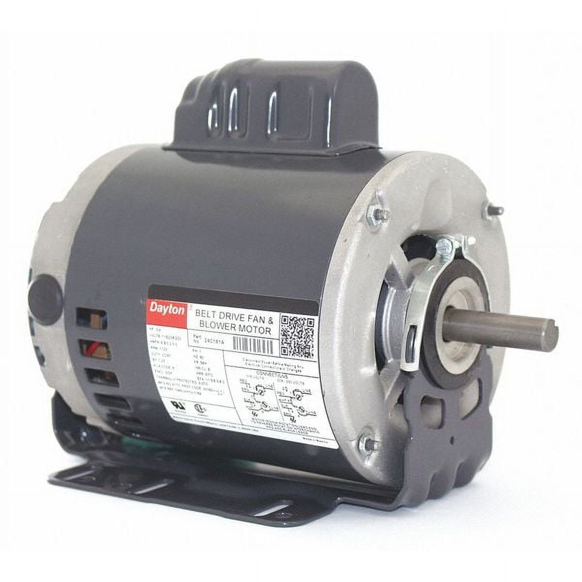1 pc, Dayton Capacitor-Start Belt Drive Motor, 3/4 HP, 115/208-230V AC Voltage, 56H Frame, 1,725 Nameplate RPM