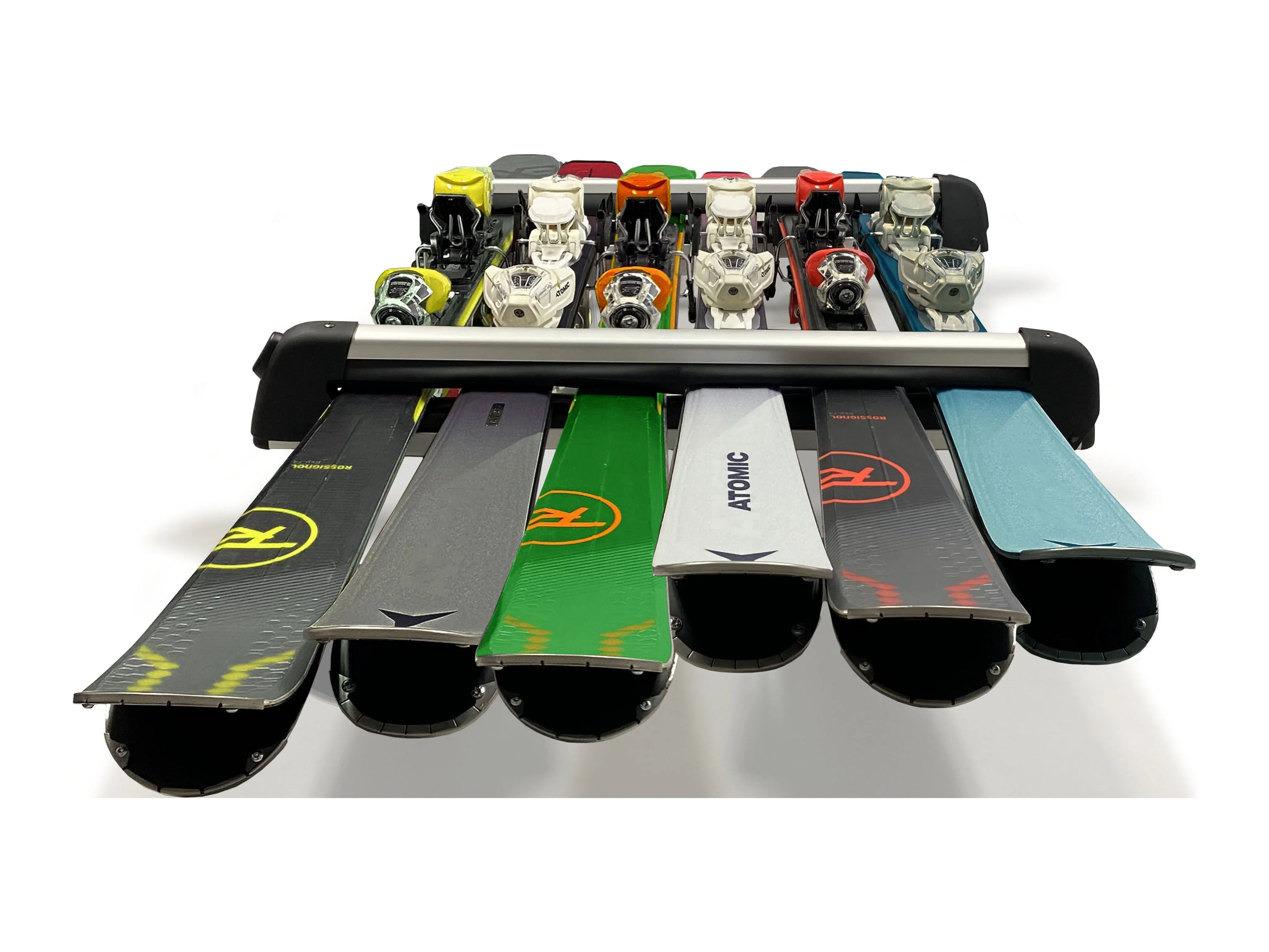 BrightLines Roof Rack Crossbars Ski Rack Combo Compatible with Jeep Liberty 2008-2013