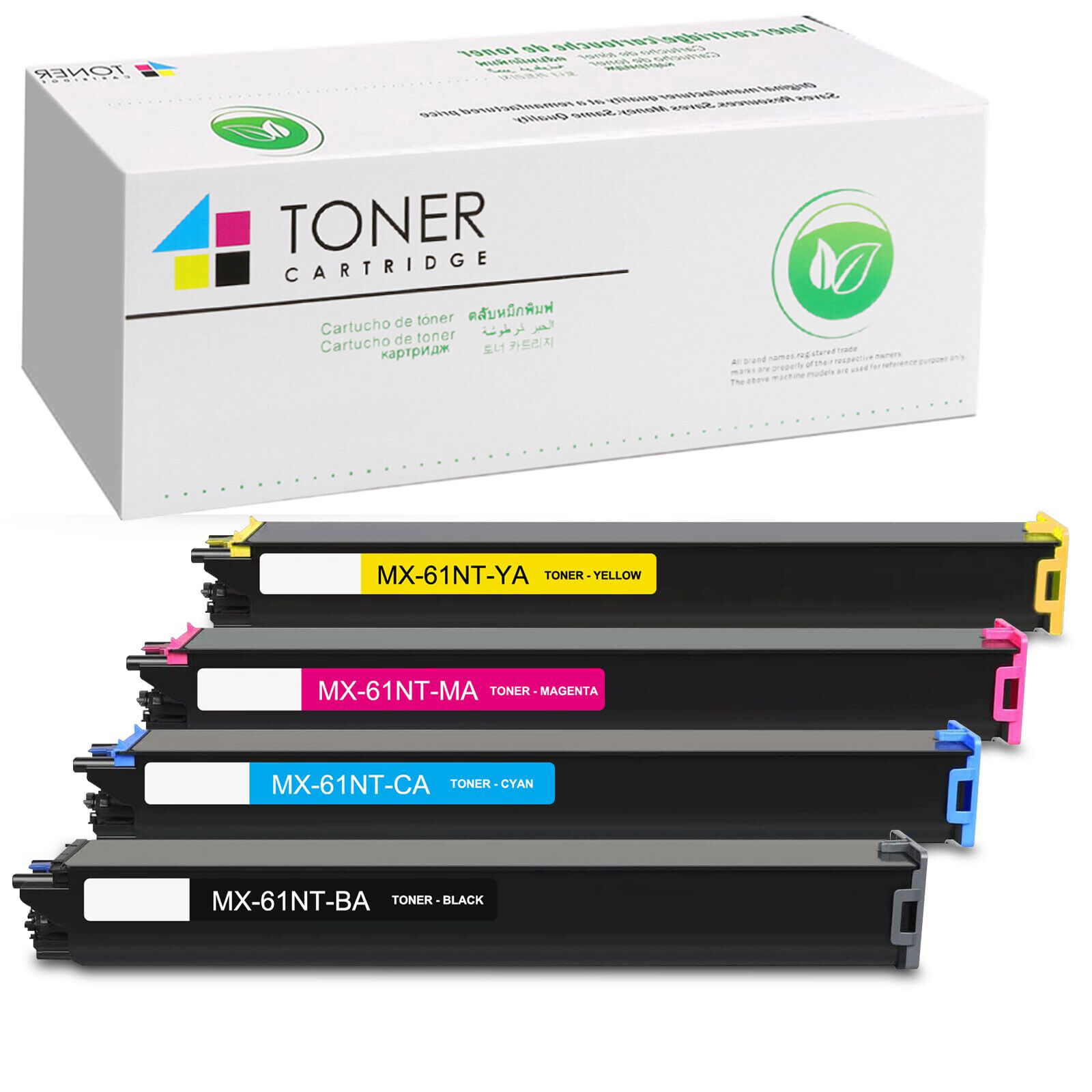 Toner Cartridge with Chip High Yield Compatible Replacement for Sharp MX-61NT MX-61NTBA MX-61NTCA MX-61NTMA MX-61NTYA for MX-2651 MX-3051 MX-3071 MX-3551 MX-3571 MX-4051 MX-4071 Printer
