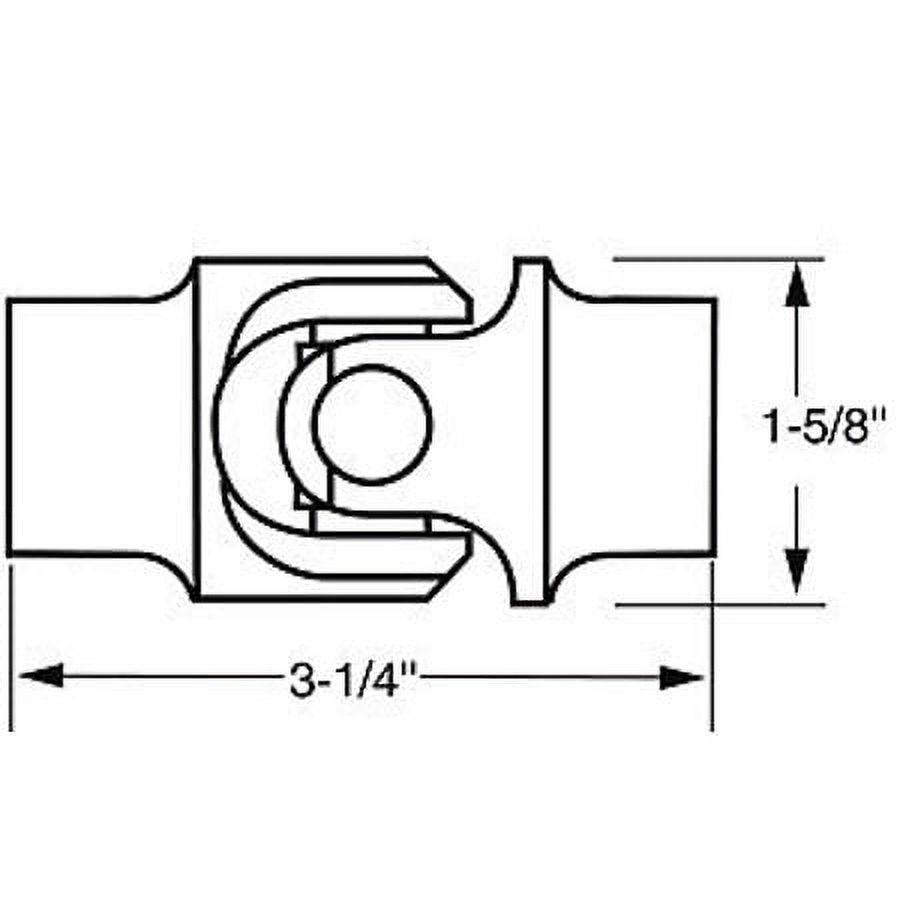 borgeson 016868 steering universal joint- steel- 1in smooth bore
