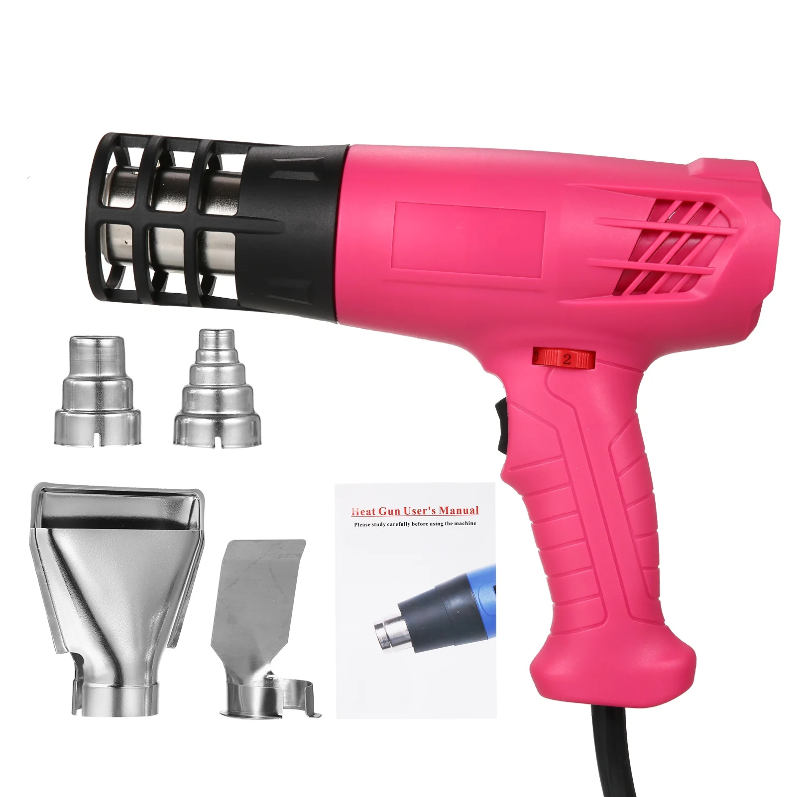 Aibecy 1600-2000W Hot Air Heating Machine Kit with Dual Setting (122℉~1012℉) Fast Heating Tool with 4 Nozzles for Crafts Shrink Tubing Wrapping Stripping Paint Epoxy Resin