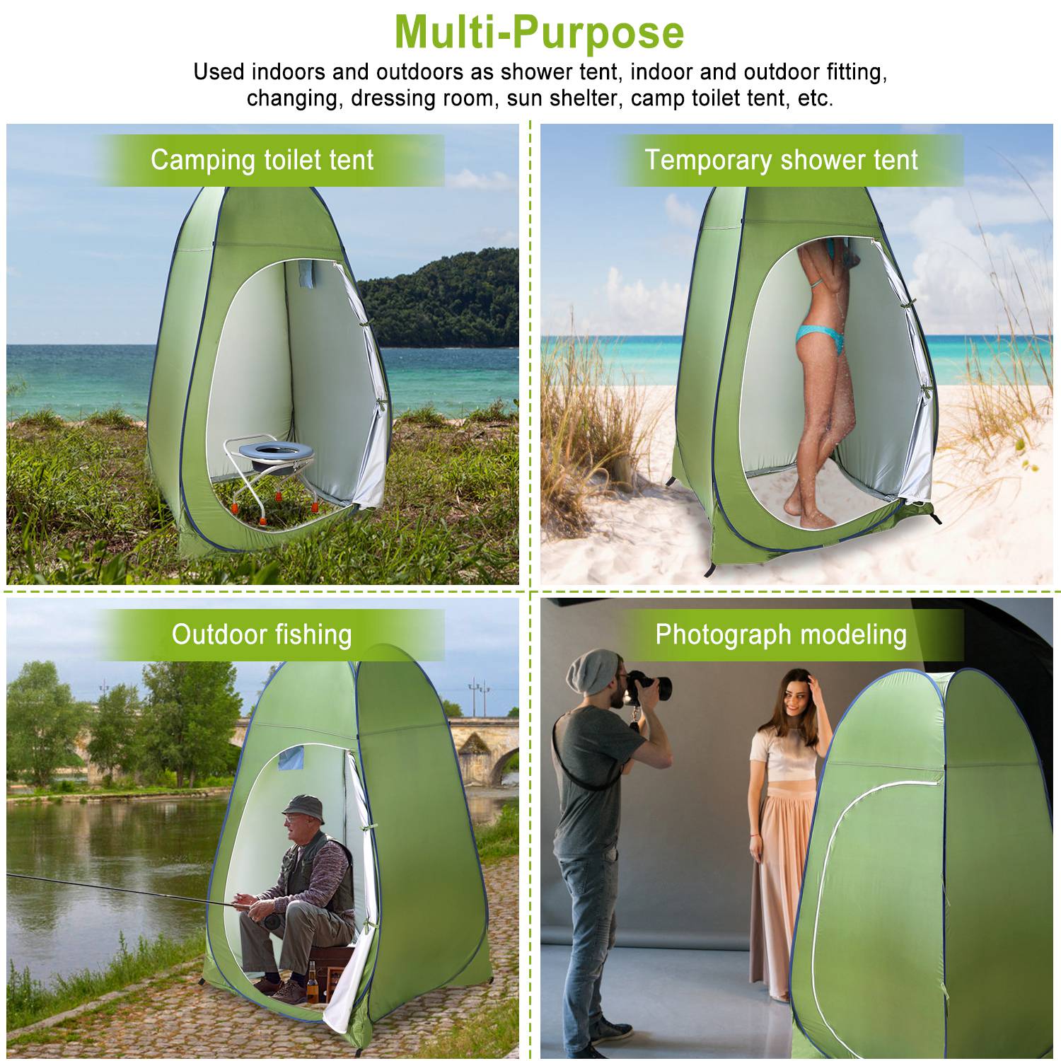 iMountek Outdoor Pop Up Tent Camping Shower Toilet Changing Clothes Room Shower Privacy Shelter Portable,Green