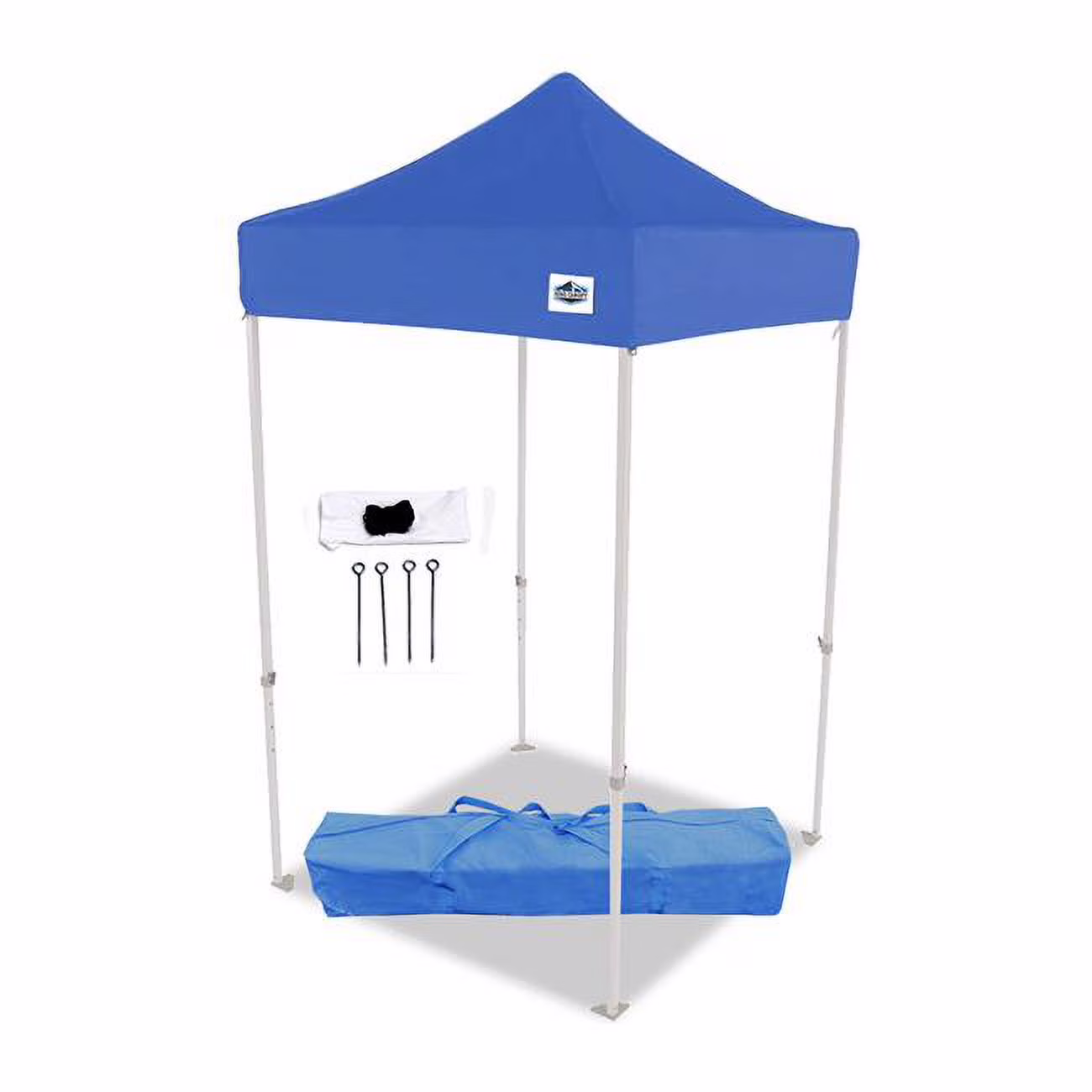 King Canopy  5 x 5 ft. Tuff Tent Instant Pop Up Canopy with 1 in. Aluminium Frame, Guy Ropes & Stakes, Blue