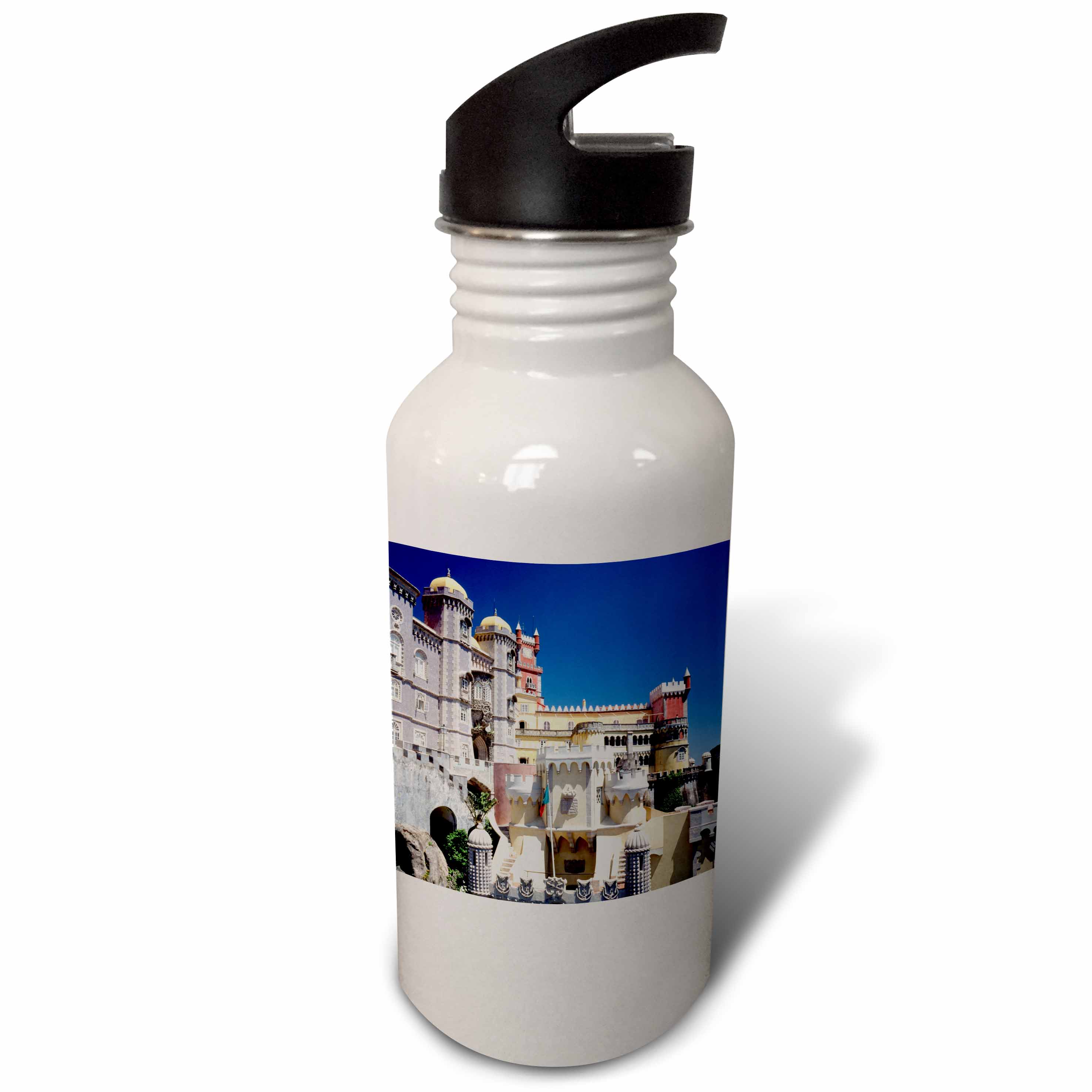 Portugal, Lisbon Province, Sintra, Exterior of Placio Pena 21 oz Sports Water Bottle wb-189299-1