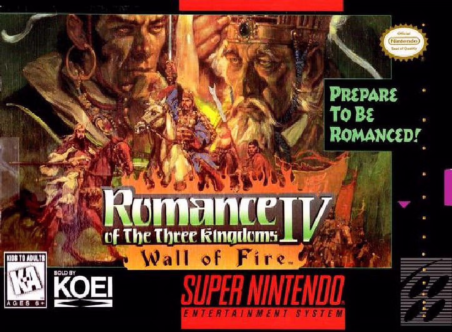 Restored Romance of the Three Kingdoms IV: Wall of Fire (Super Nintendo, 1995) SNES Turn-based Game (Refurbished)