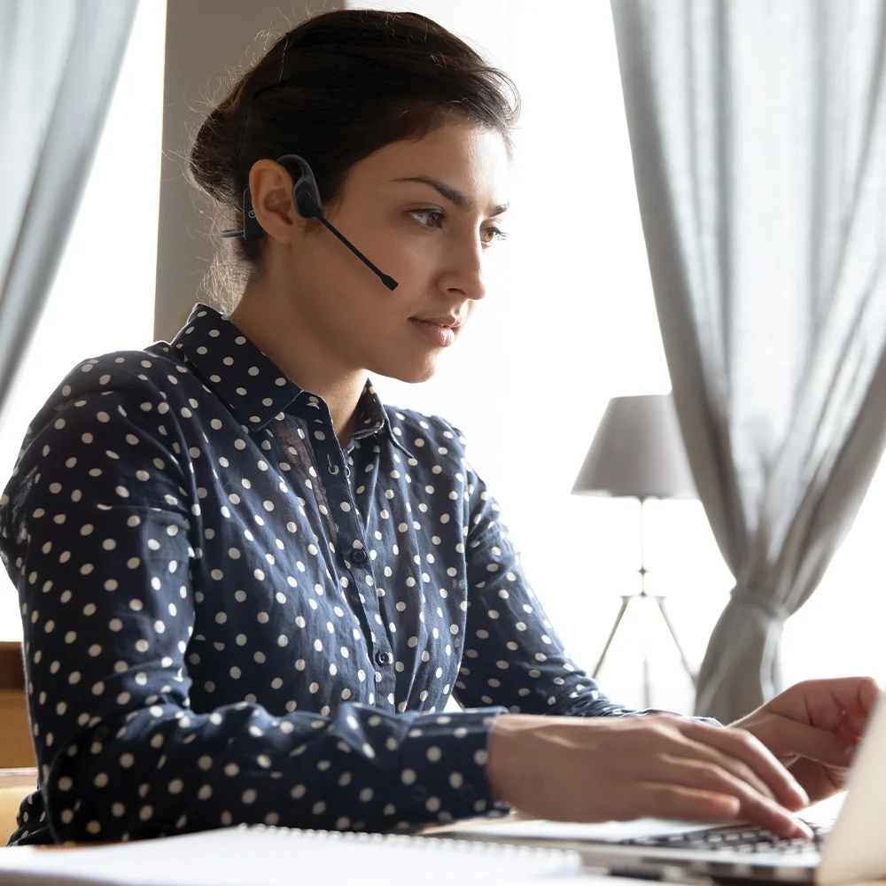 Conduction Labs - Chat Open Ear Communications Headphone with adjustable Boom Mic - Black