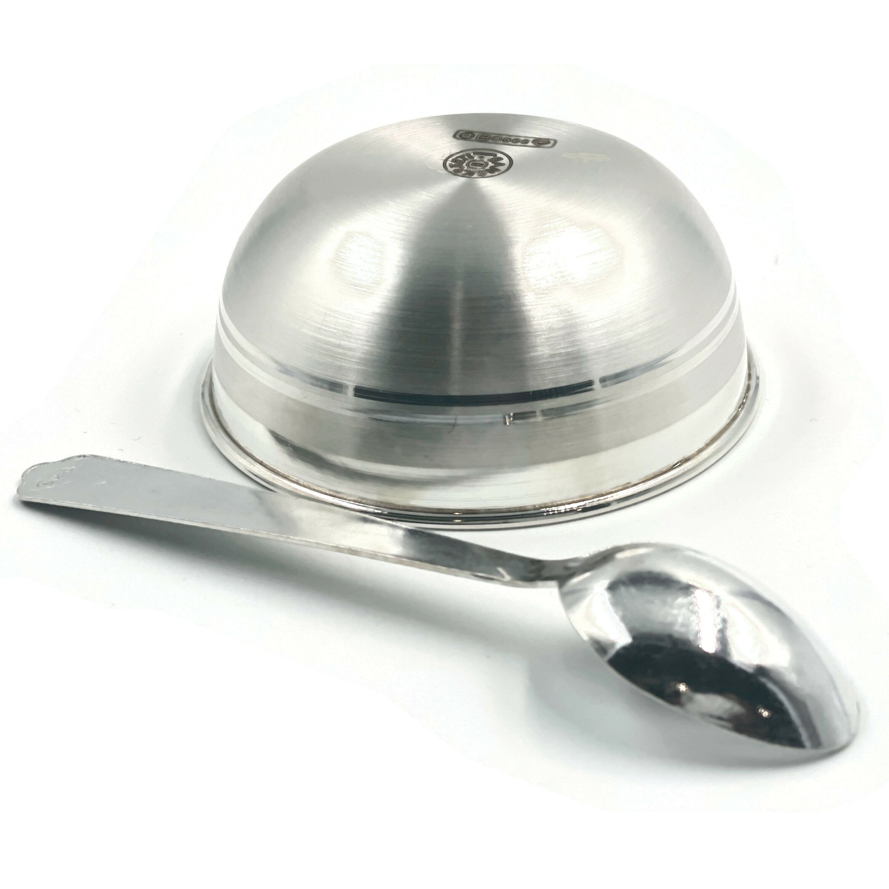 999 Pure Silver 3.0 inch Bowl & Spoon for Kids - Designer Set#01
