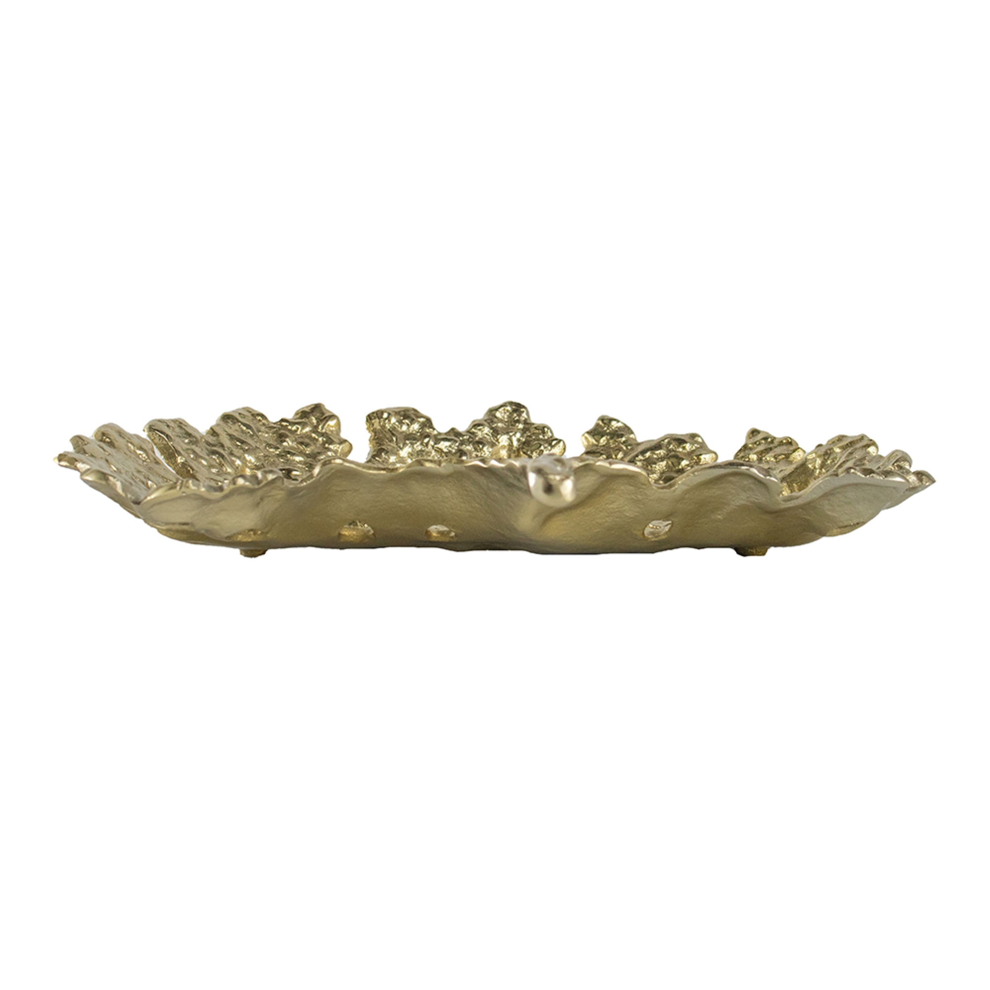 CC Home Furnishings Molded Aluminum Botanical Leaf Plate - 15