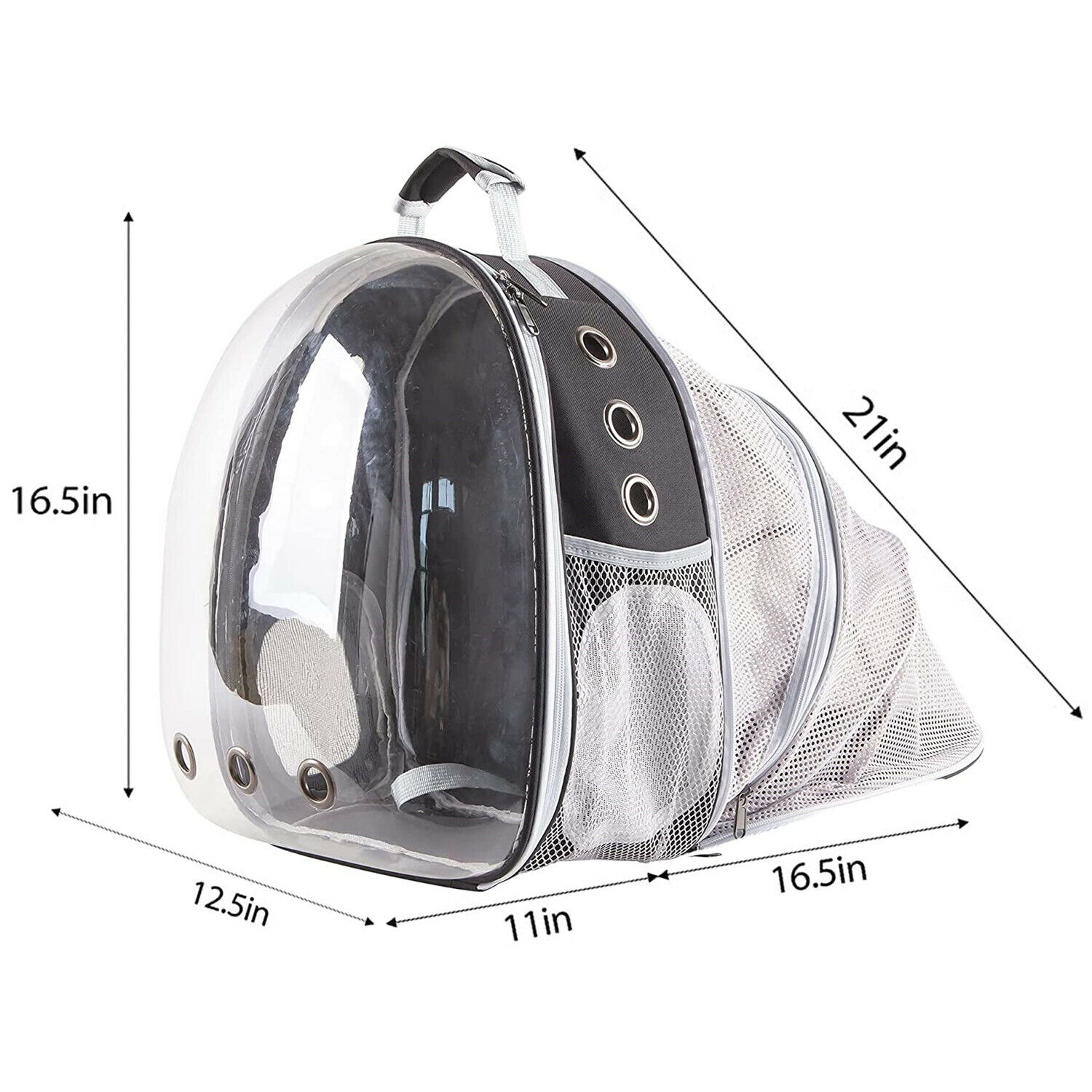 Pet Cat Dog Carrier Backpack Bubble Back Expandable Travel Bag Airline Approved