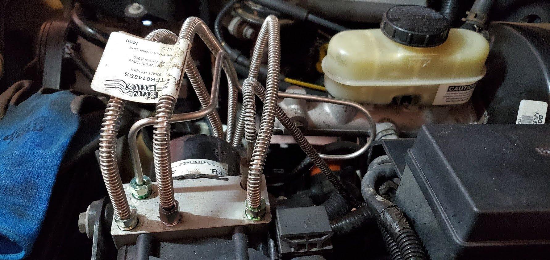 98-01 Ranger; Front Brake Line Kit; Stainless-TKT9842SS