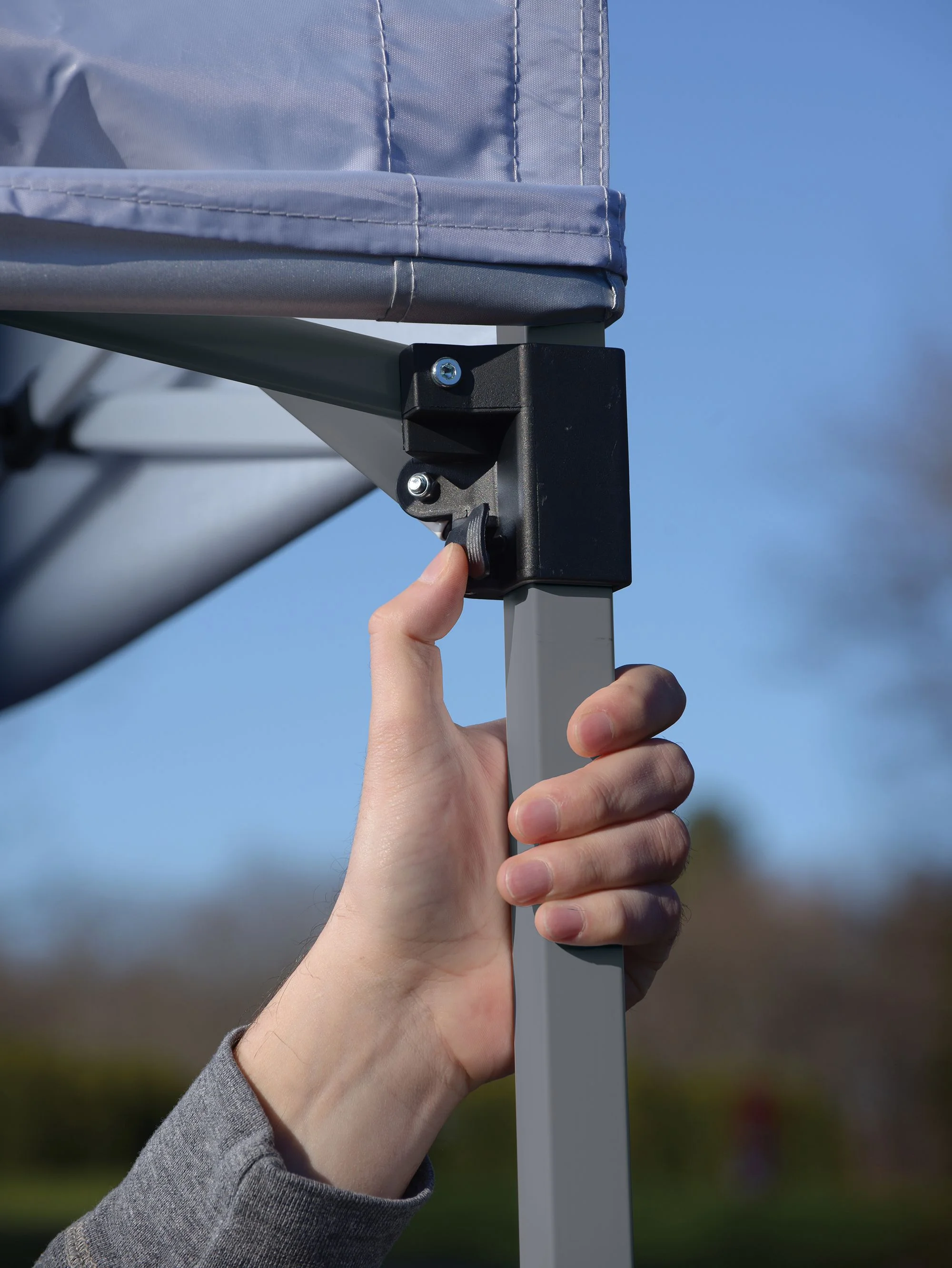 Quik Shade 167512DS EX100 10 x 10 ft. Straight Leg Canopy, White Cover - Gray Frame