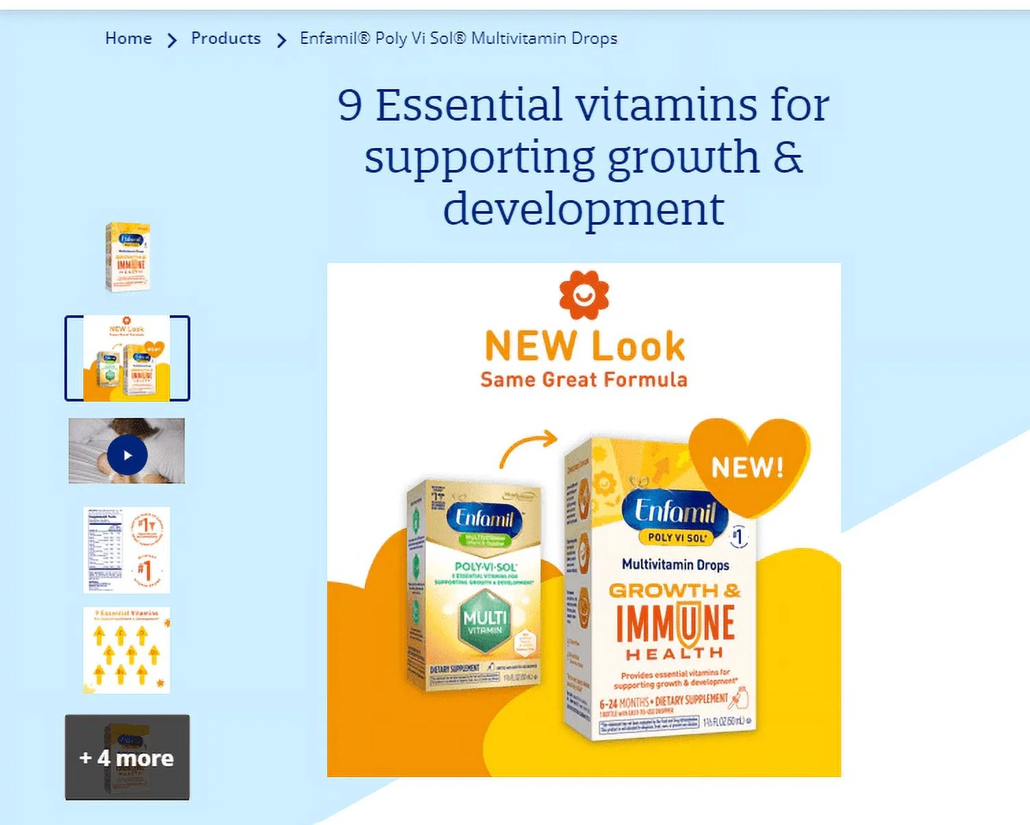 Enfamil Poly-Vi-Sol Liquid Multivitamin Supplement 50 mL (Pack of 3)