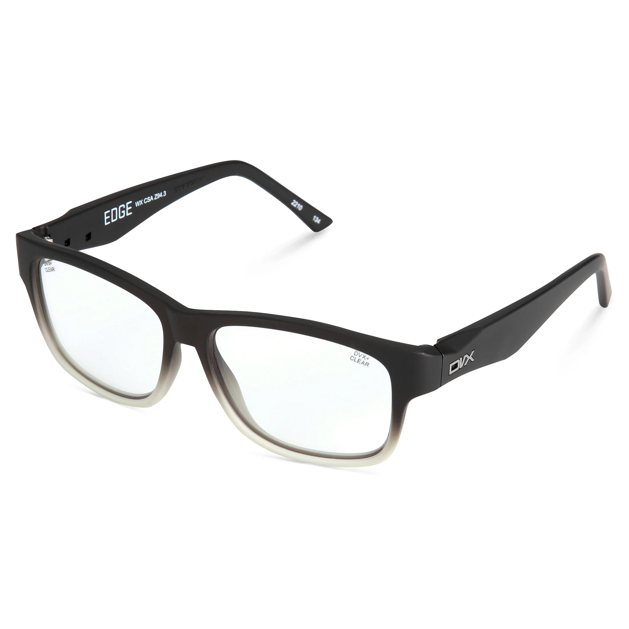 DVX Edge Black Safety Glasses - ANSI Z87.1 - OSHA Compliant RX Ready