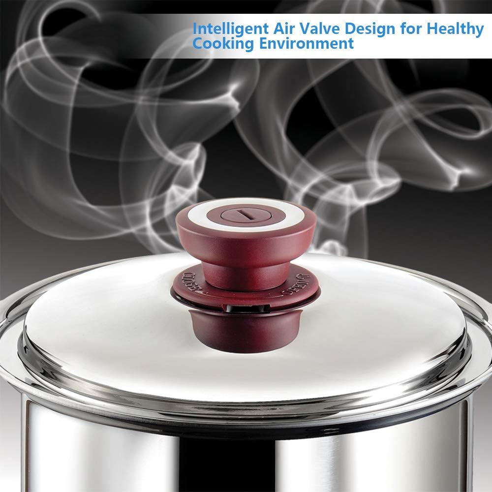 Stainless Steel Stock (9 Inch) - Small Soup For Cooking With Lid, Heat-Proof Double Handles For Induction/Electric/Gas Stoves - Dishwasher Safe Cookware