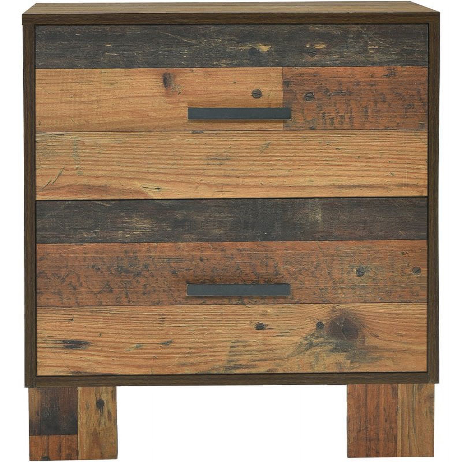 Pemberly Row Wooden 2 Drawer Nightstand in Rustic Pine Finish