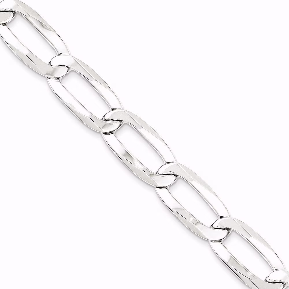 Solid .925 Sterling Silver 100 Open Link Flat Chain Necklace 4.0mm (3/16