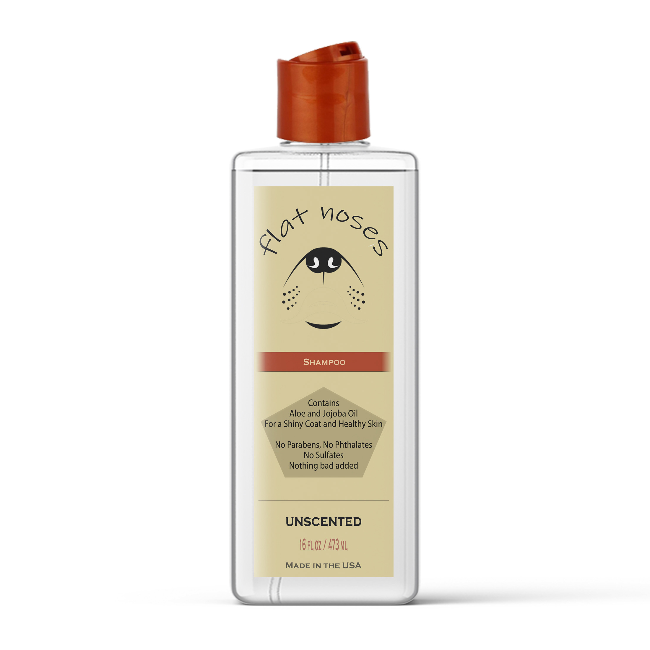 Flat Noses Tearless Pet Shampoo - Soothing Aloe and Moisturizing Jojoba Oil - 16 oz