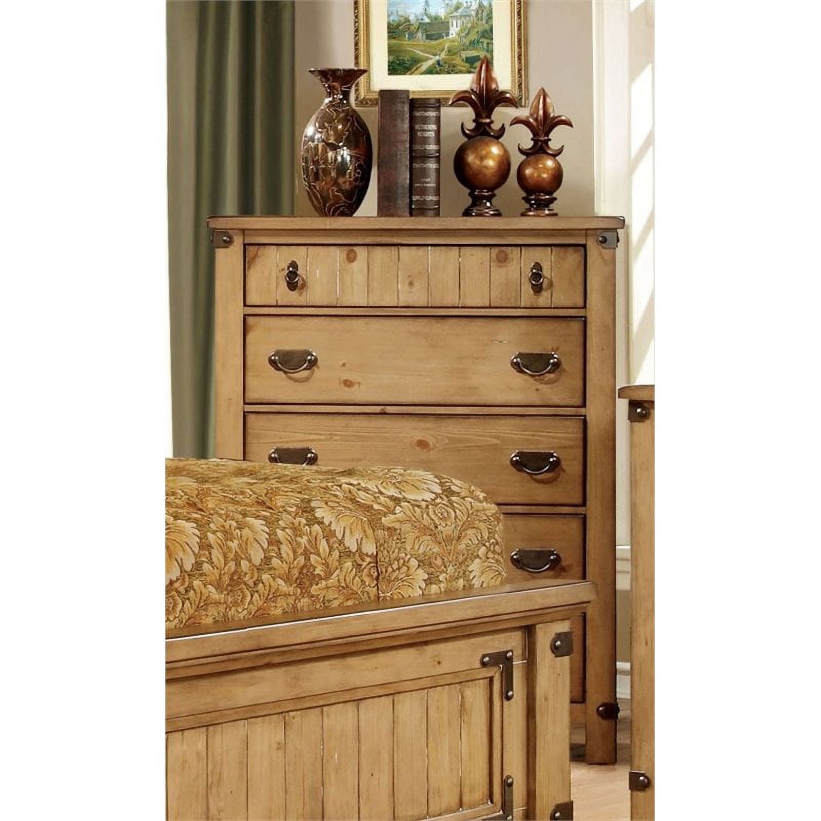 Bowery Hill 3-Piece Farmhouse Wood Bedroom Set in Weathered Brown Elm