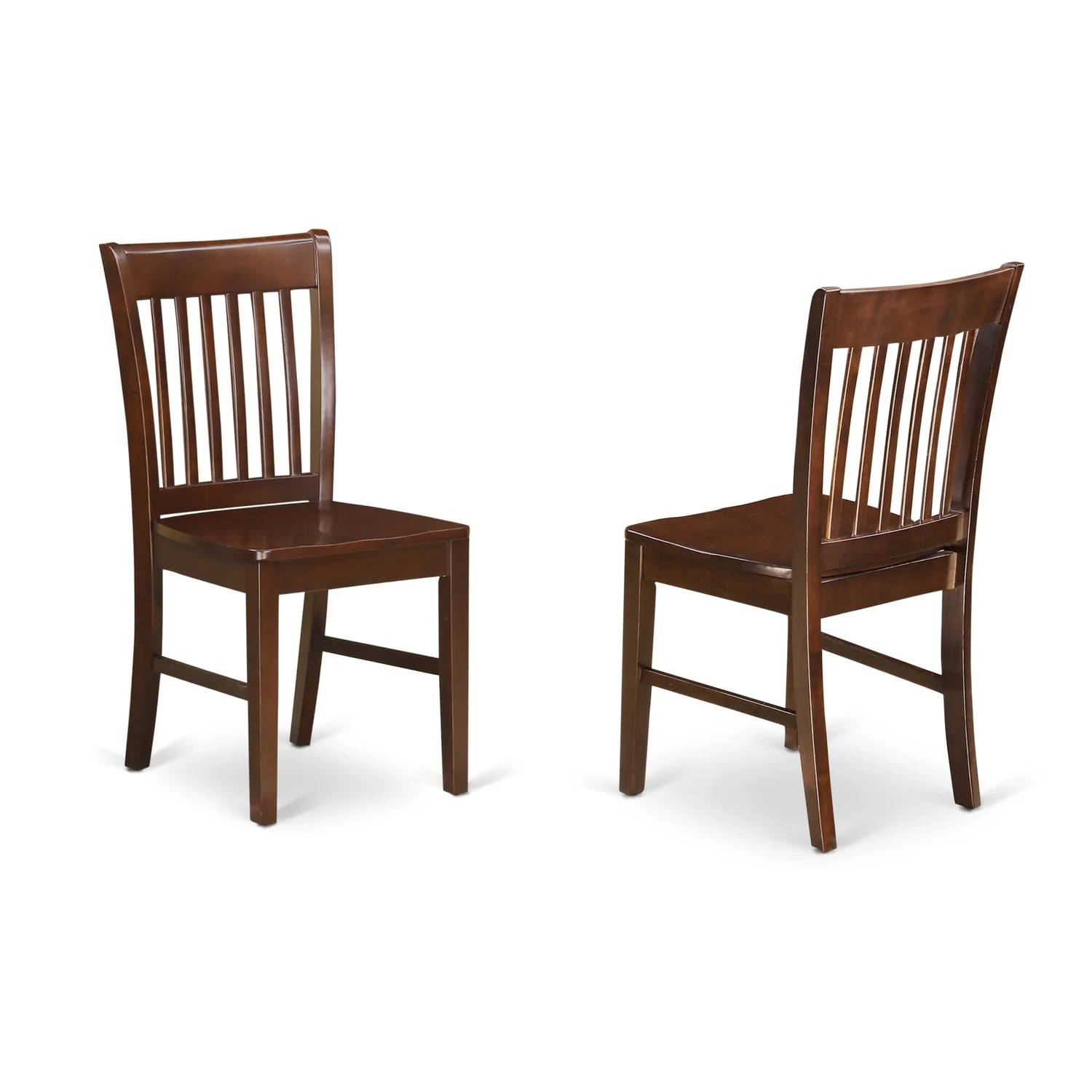 East West Furniture Dover 7-piece Wood Chairs and Dining Table in Mahogany