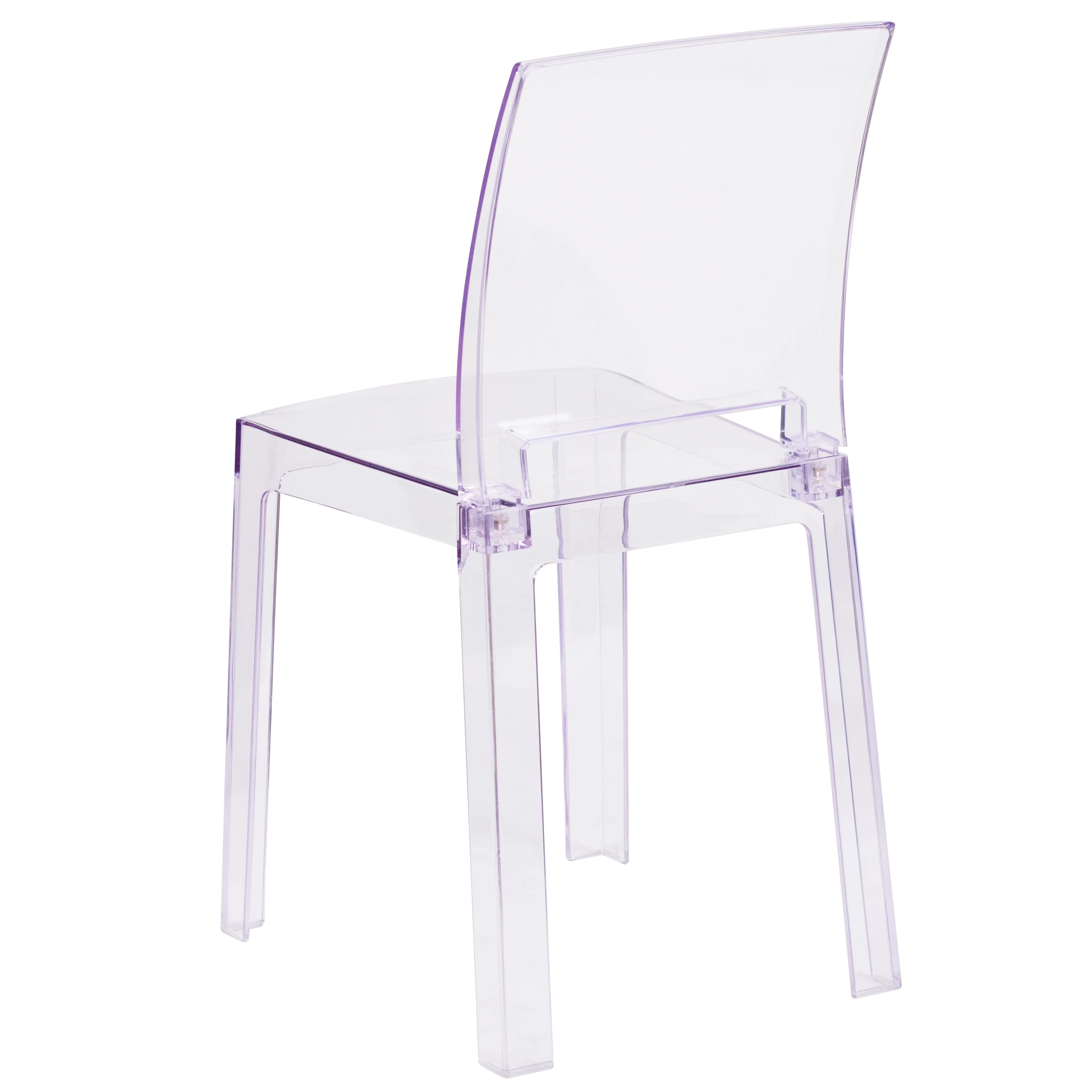 Flash Furniture Ghost Chair with Square Back in Transparent Crystal