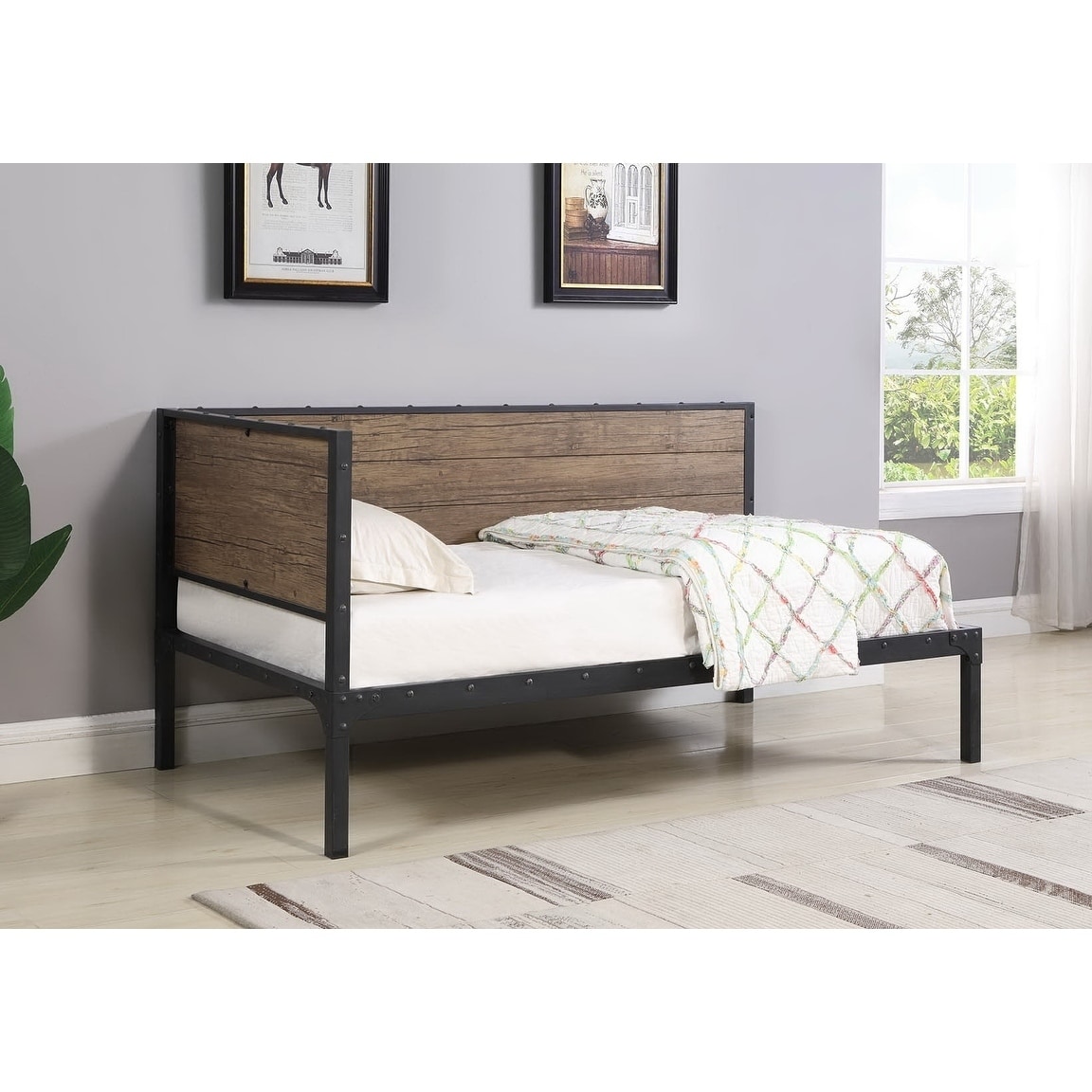 Coaster  Furniture Getler Weathered Chestnut and Black Daybed