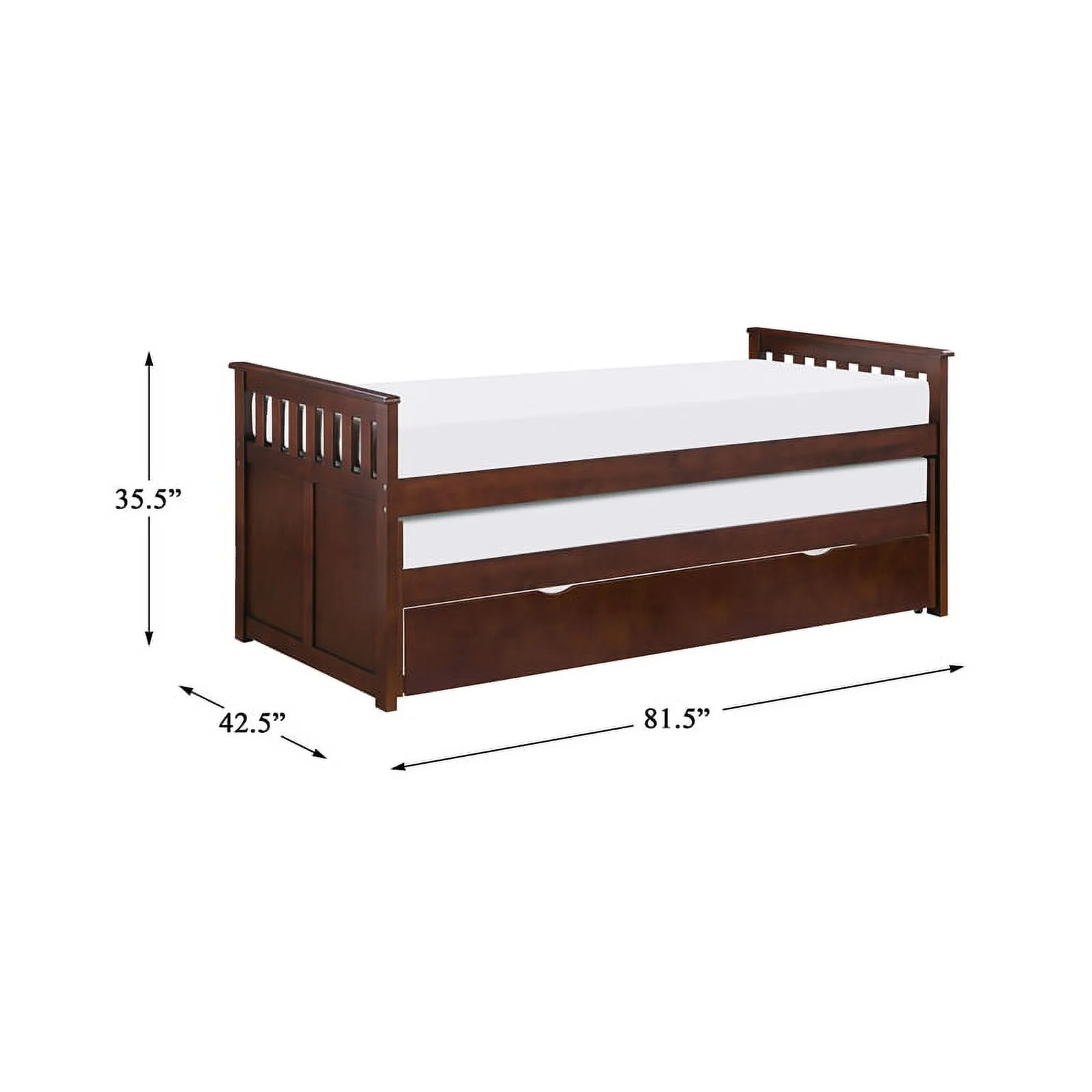 Lexicon Rowe Transitional Wood Twin/ Twin Bed with Twin Trundle in Dark Cherry